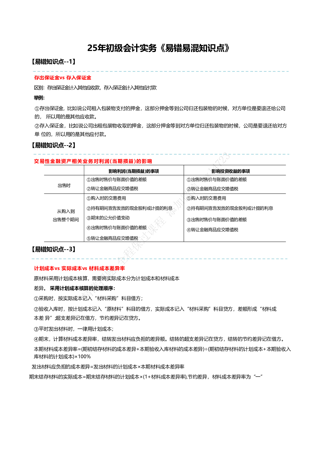 25年初级会计实务《易错易混知识点》.pdf 第1页