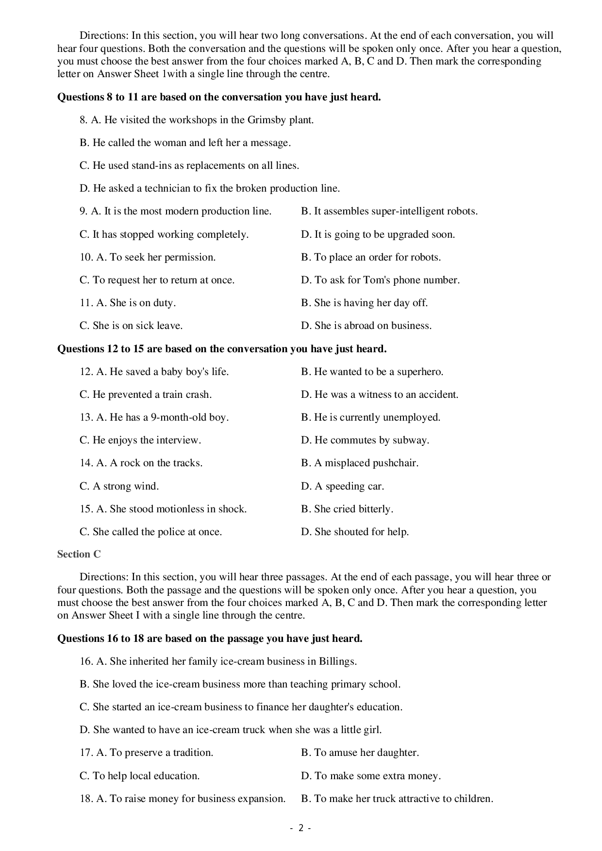 16年12月大学英语四级真题（第二套）.pdf 第2页