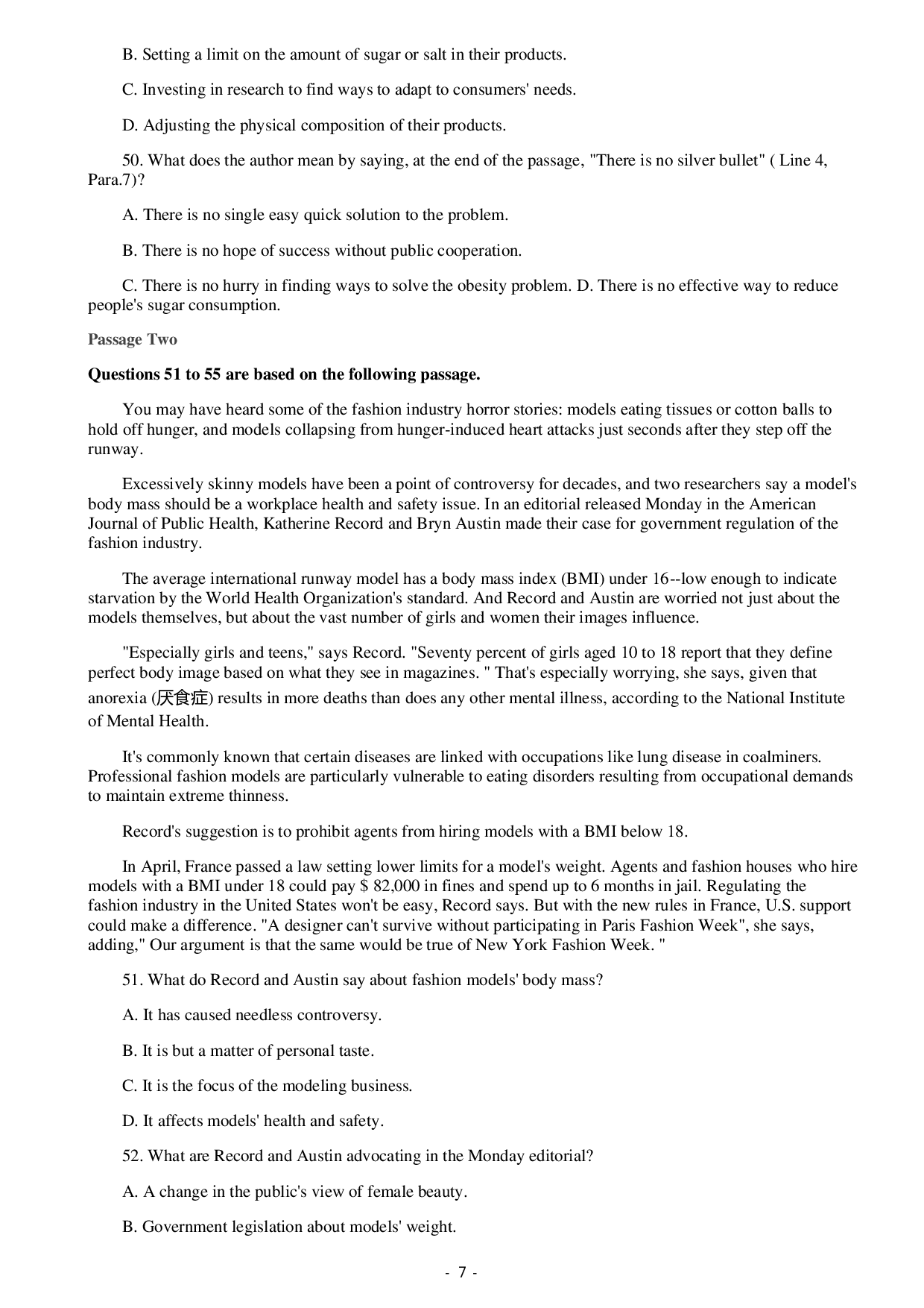 16年12月大学英语四级真题（第二套）.pdf 第7页