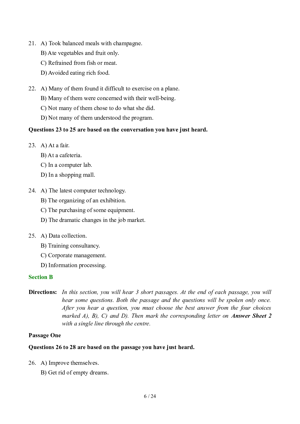 2007年6月英语六级真题及答案.doc 第6页