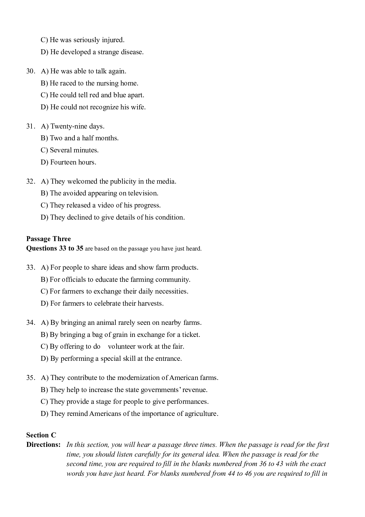 2007年6月大学英语四级真题 （推荐打印）❤.pdf 第7页