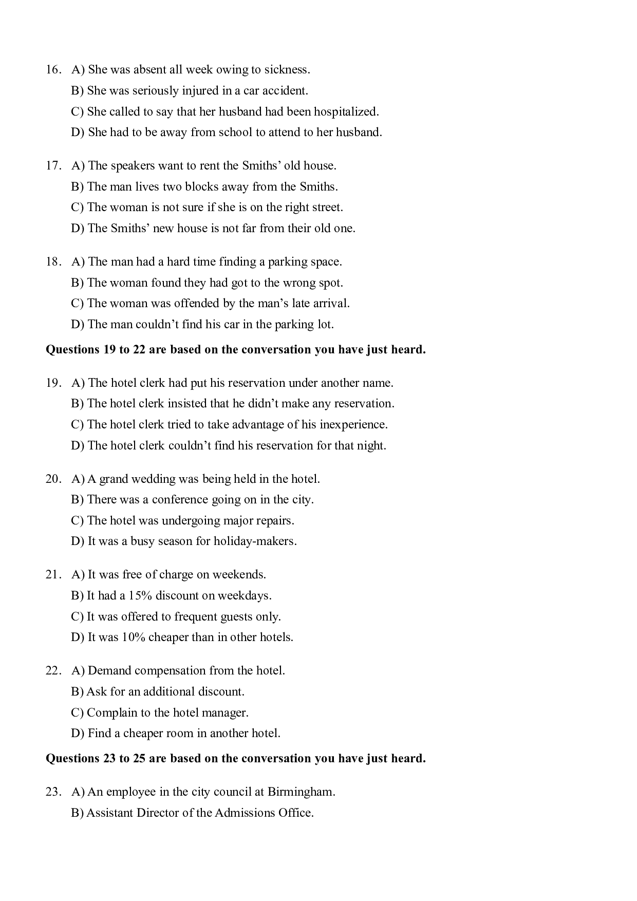 2007年6月大学英语四级真题 （推荐打印）❤.pdf 第5页