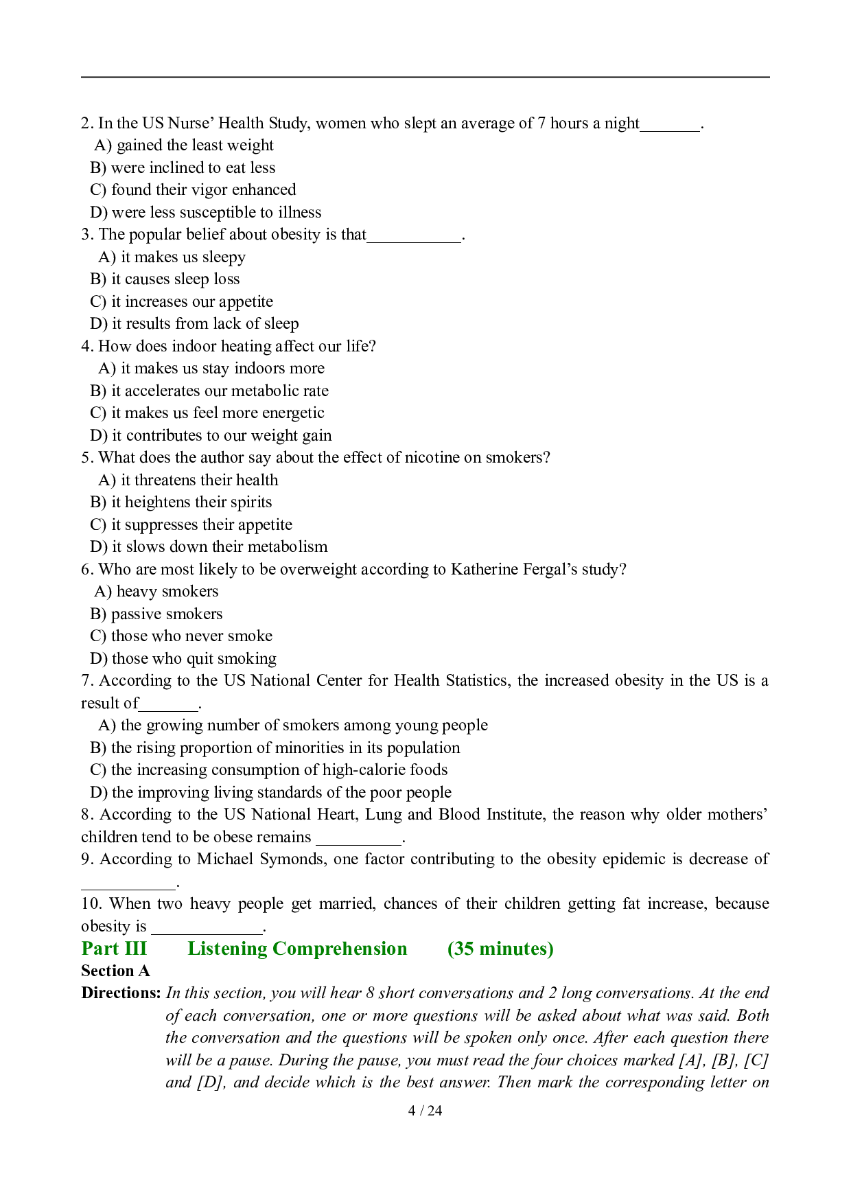 2008年12月英语六级真题及答案.doc 第4页