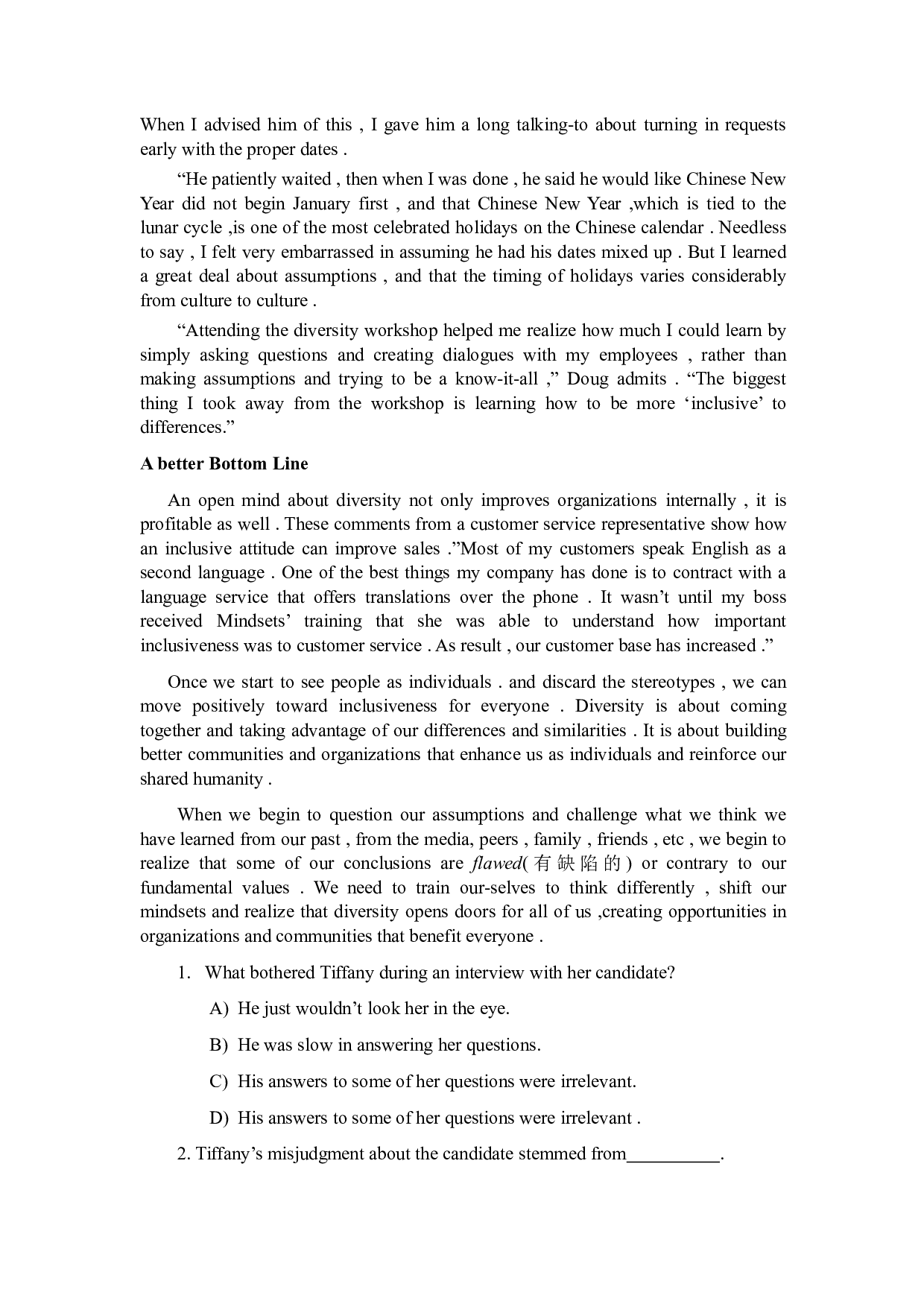 2009年6月英语四级真题（推荐打印）❤.pdf 第3页