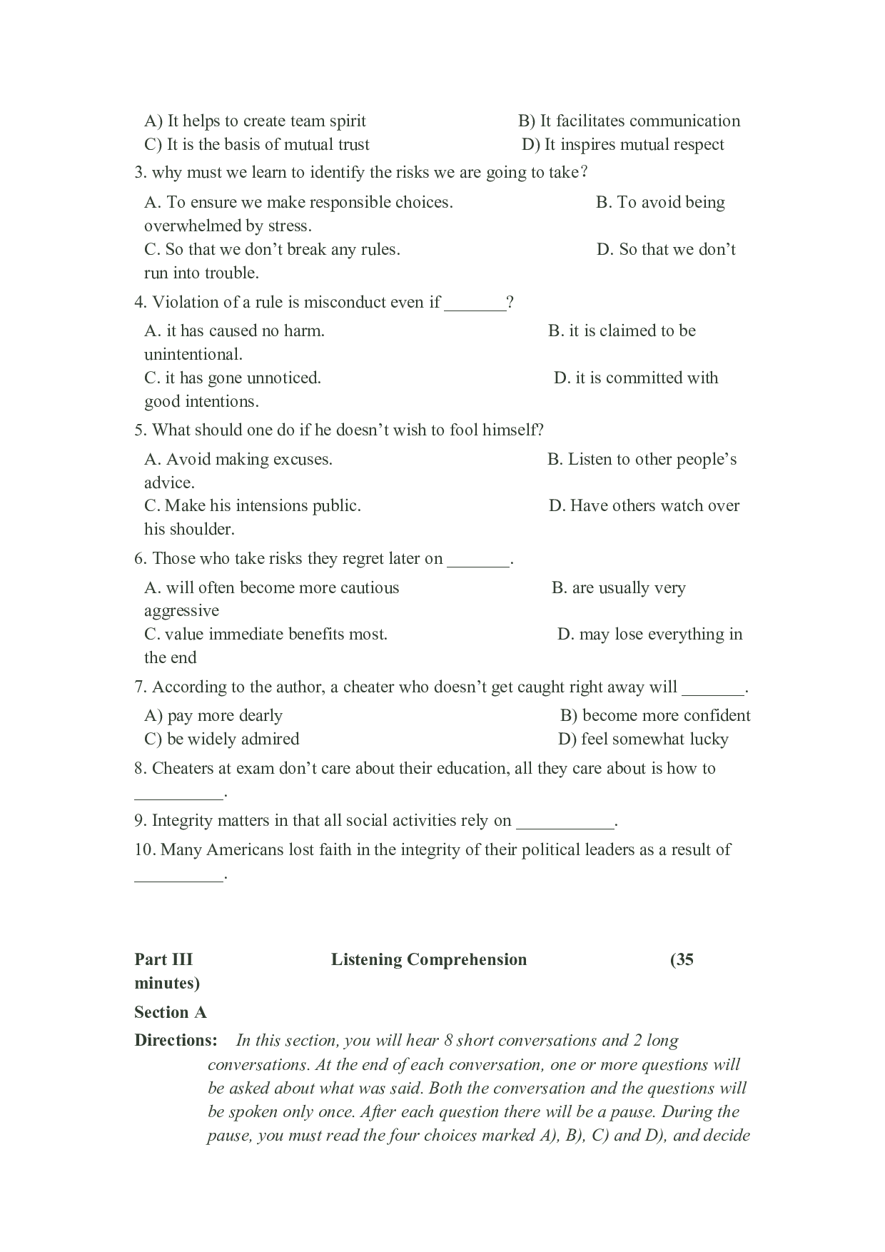 2011年12月英语四级真题（推荐打印）❤.pdf 第4页