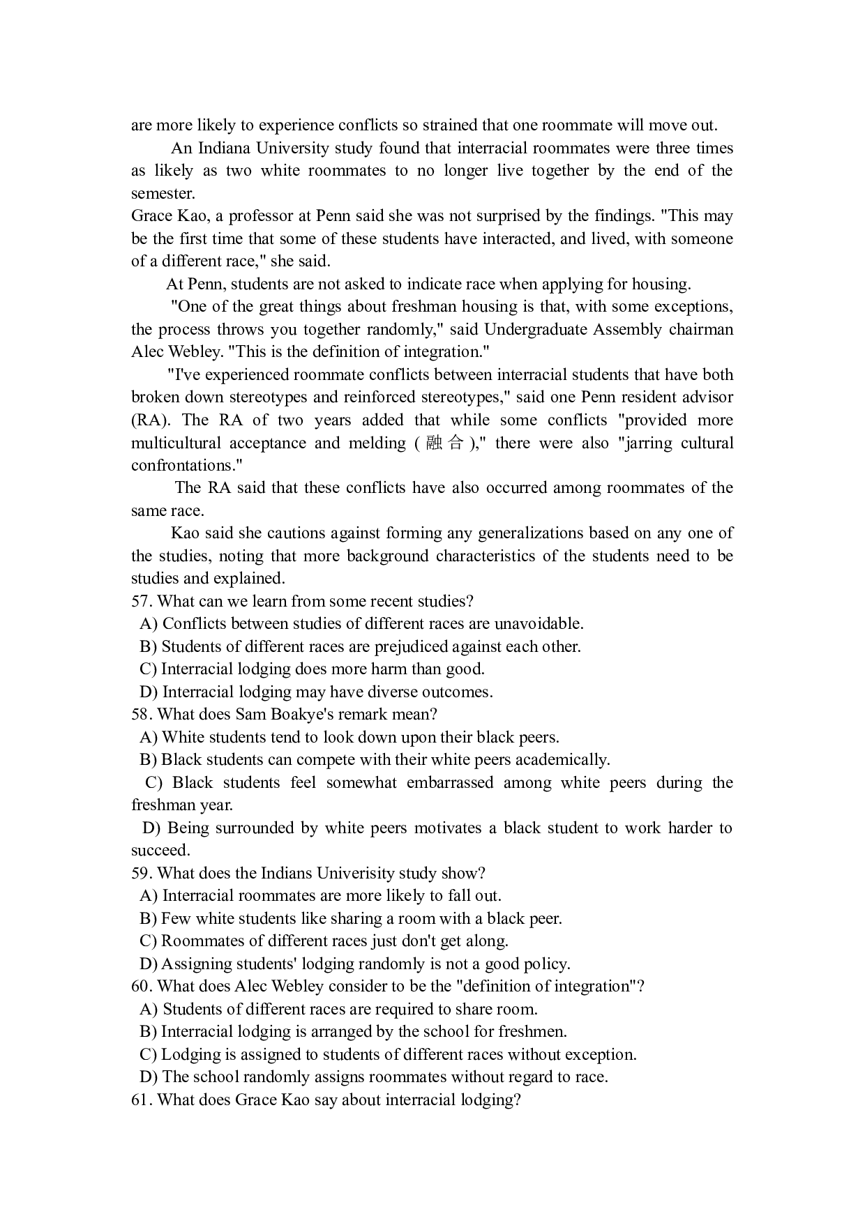 2011年6月英语四级真题.docx 第9页