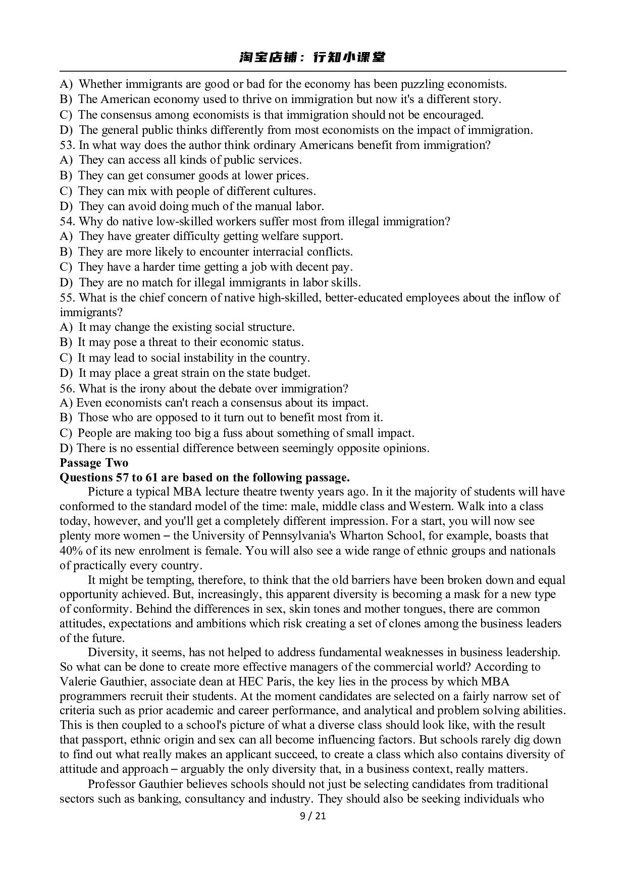 2011年6月英语六级真题及答案.pdf 第9页