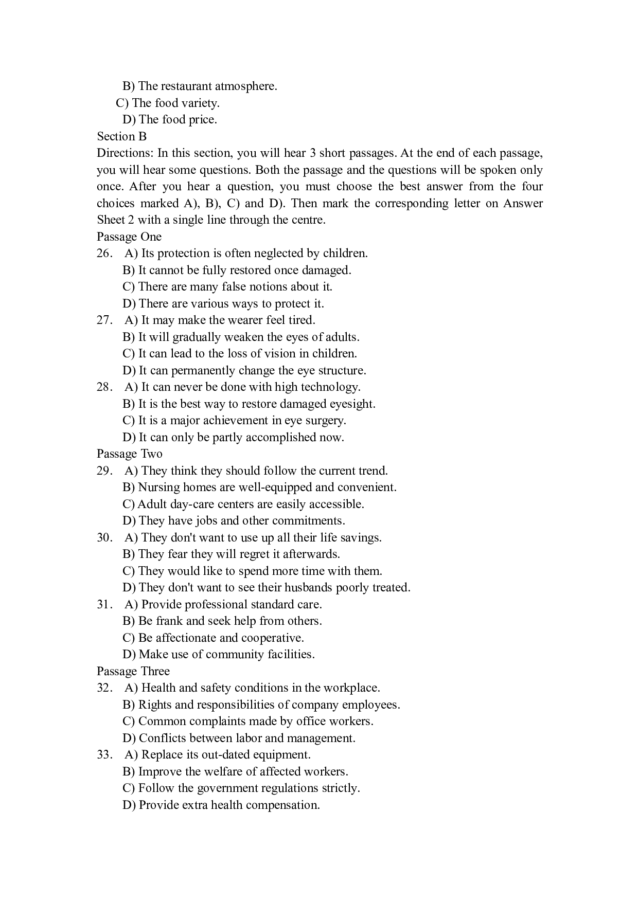 2011年6月英语四级真题（推荐打印）❤.pdf 第6页