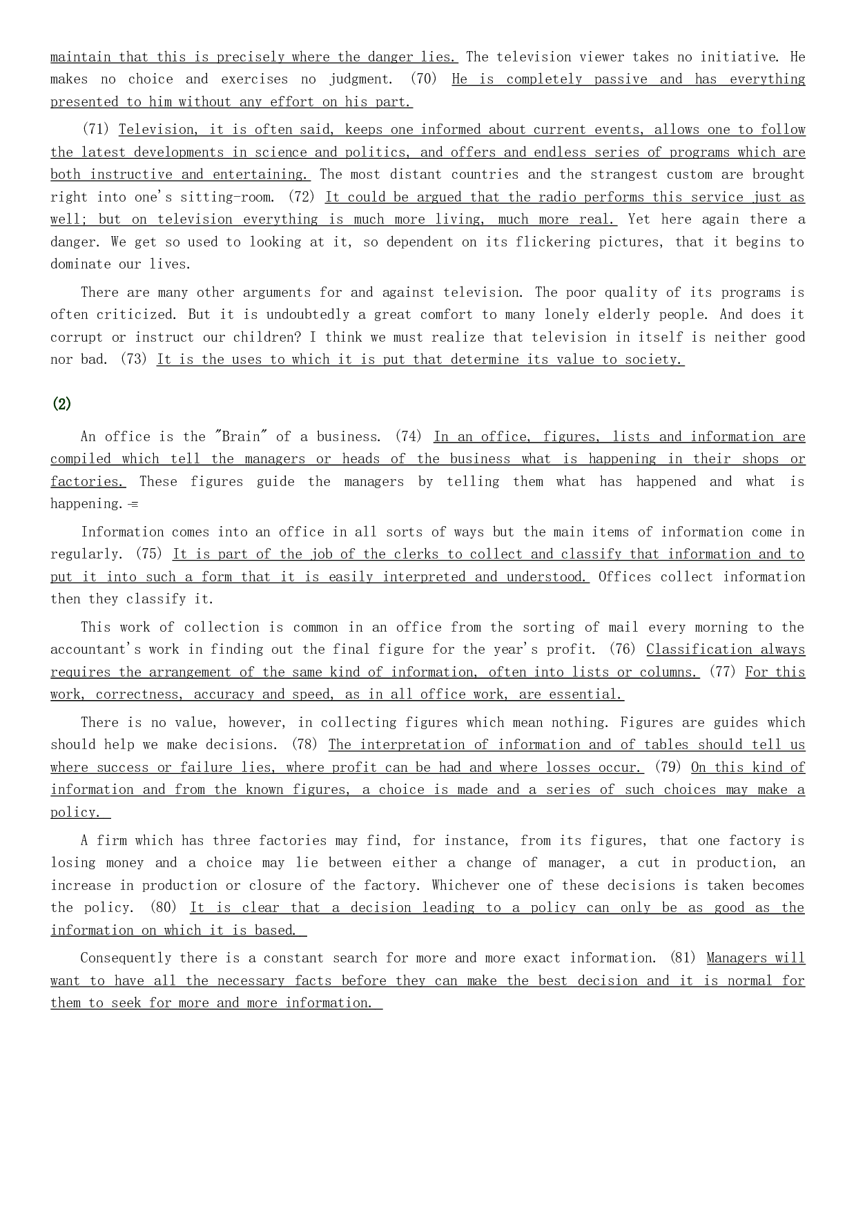 1980&mdash;1985年历年考研英语真题+答案集合(无解析).doc 第10页