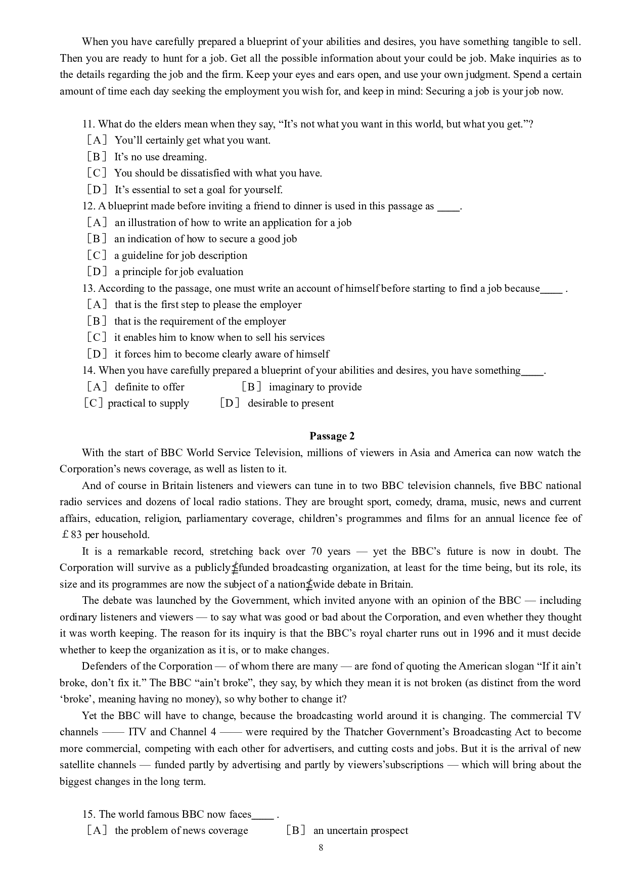 1986&mdash;1997年历年考研英语真题集.doc 第8页