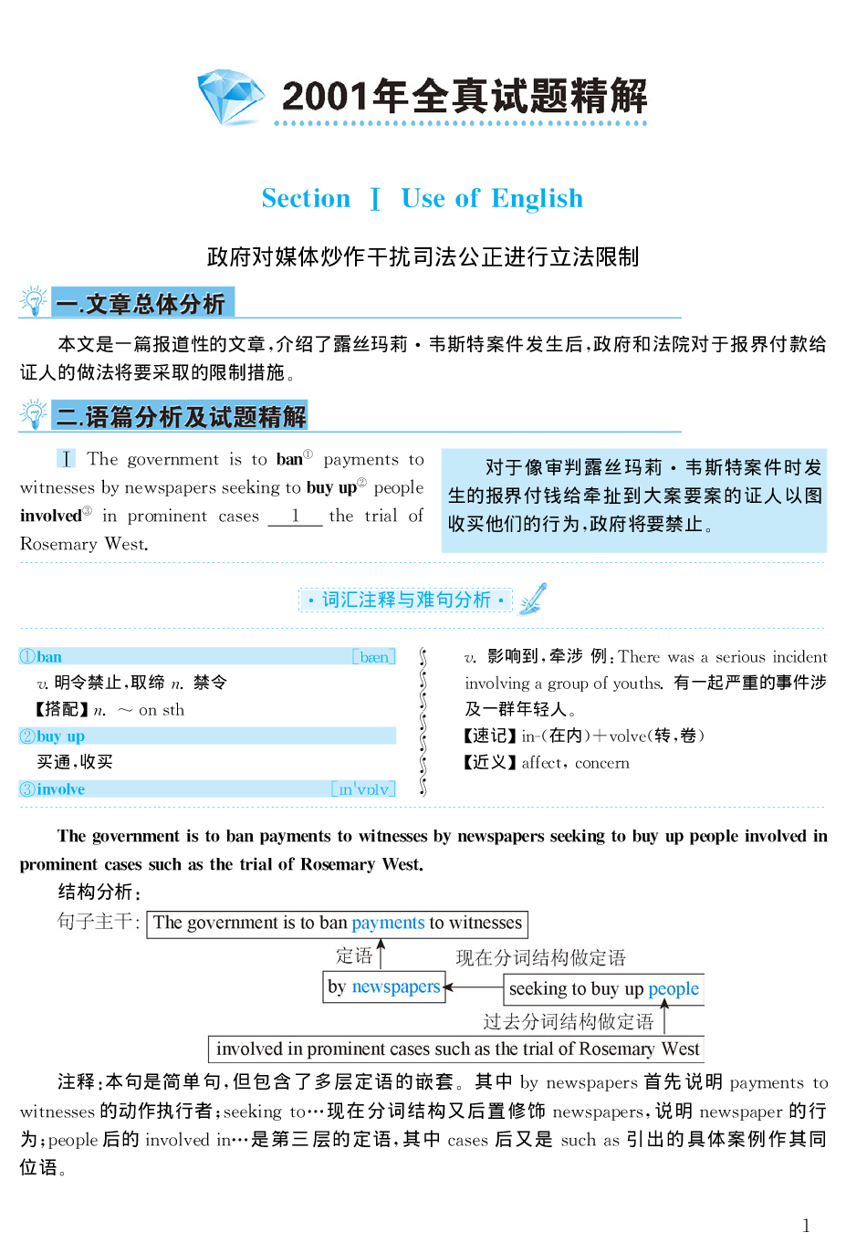 2001年考研英语真题解析.pdf 第1页