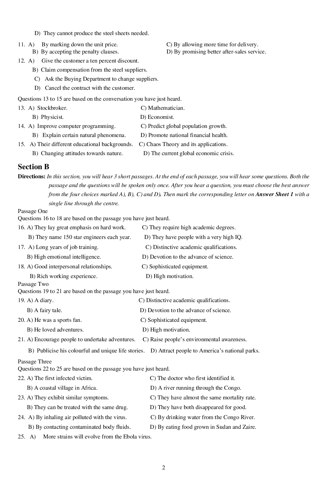 2013年6月六级考试真题（一）.pdf 第2页
