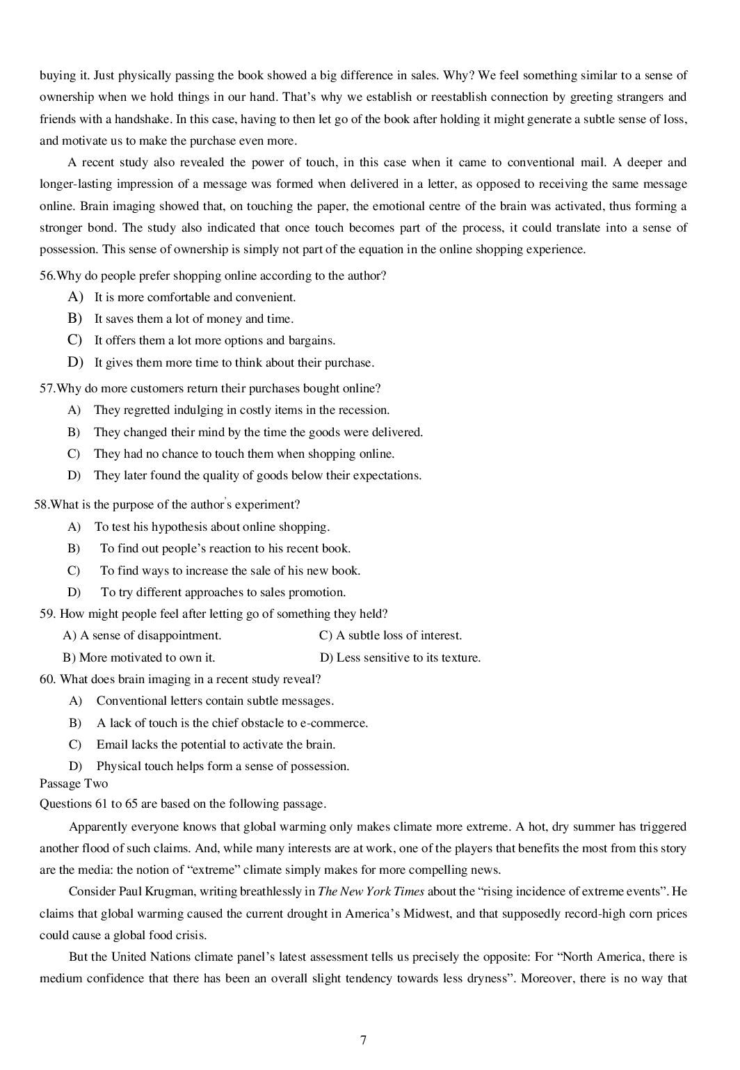 2013年6月六级考试真题（一）.pdf 第7页