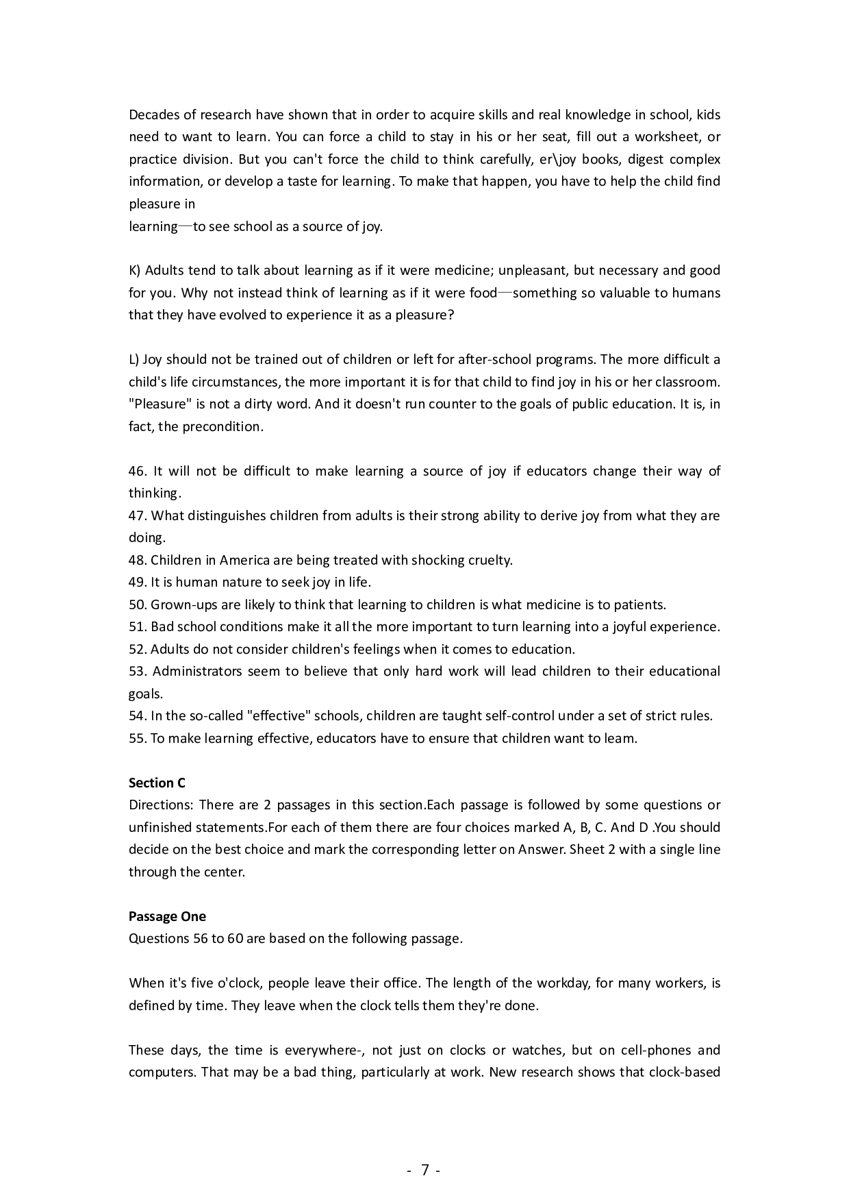 2015年12月英语四级考试真题(第1套).pdf 第7页