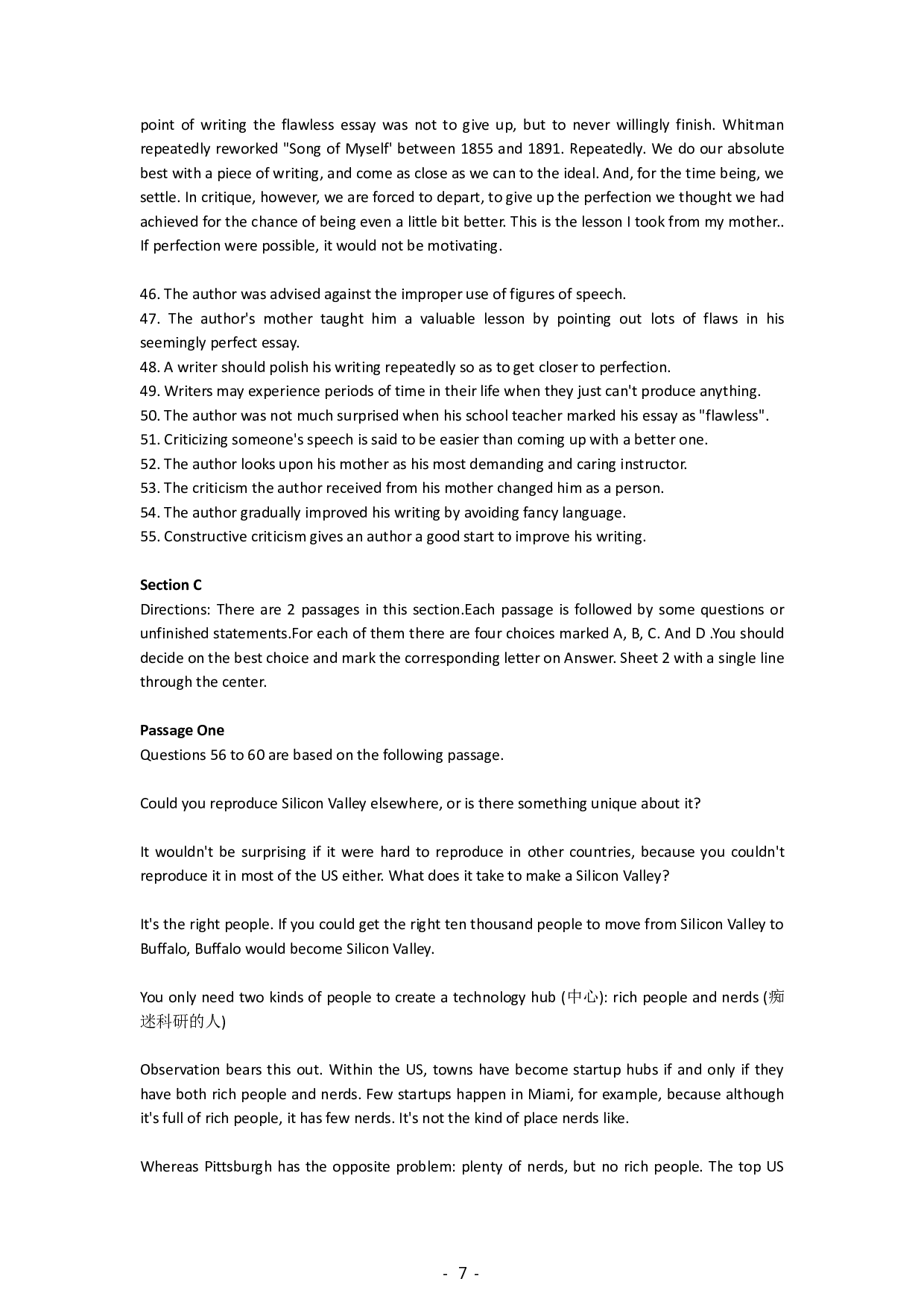 2015年12月英语四级考试真题(第3套).pdf 第7页