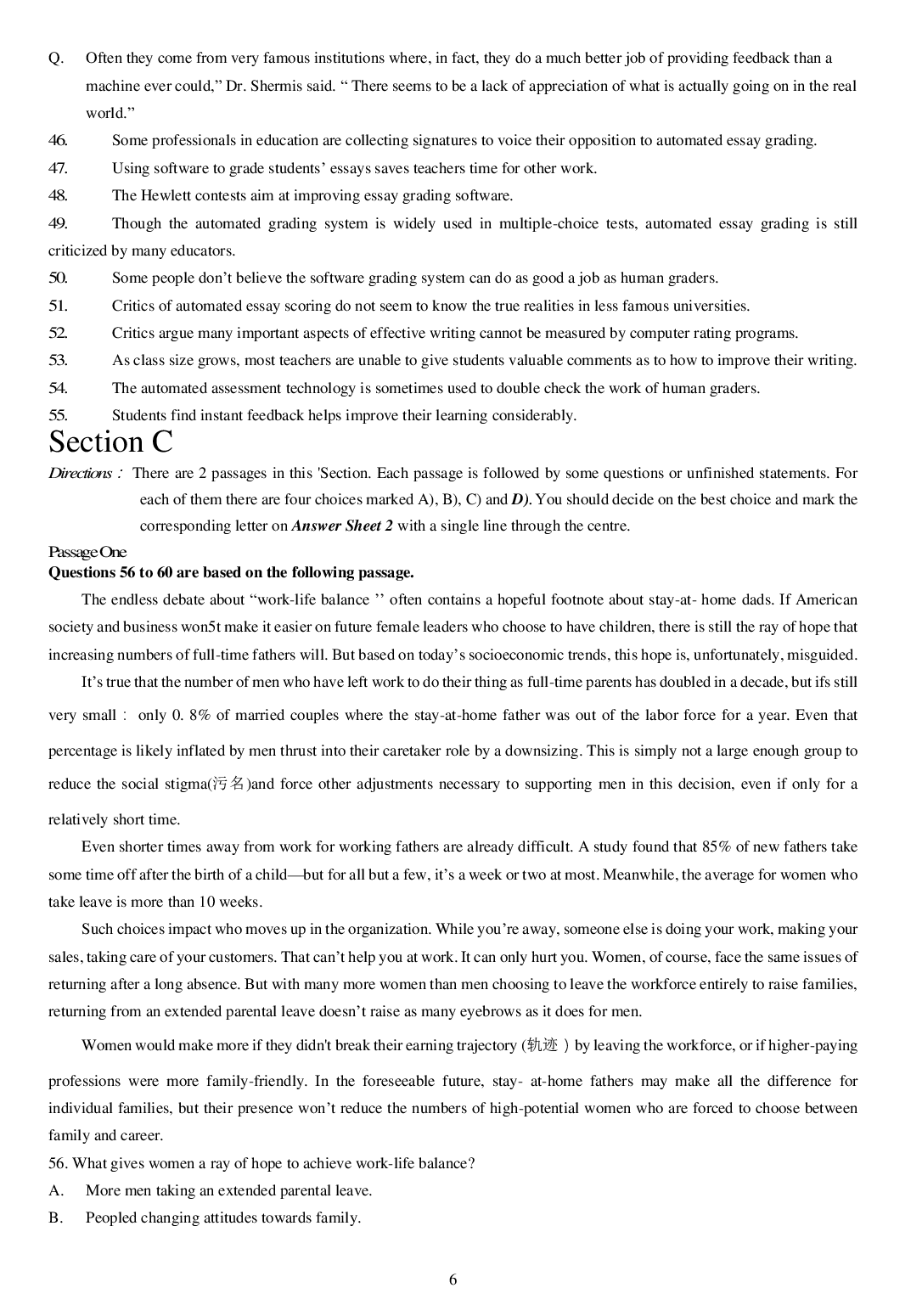 2015年6月大学英语四级真题（二）.pdf 第6页