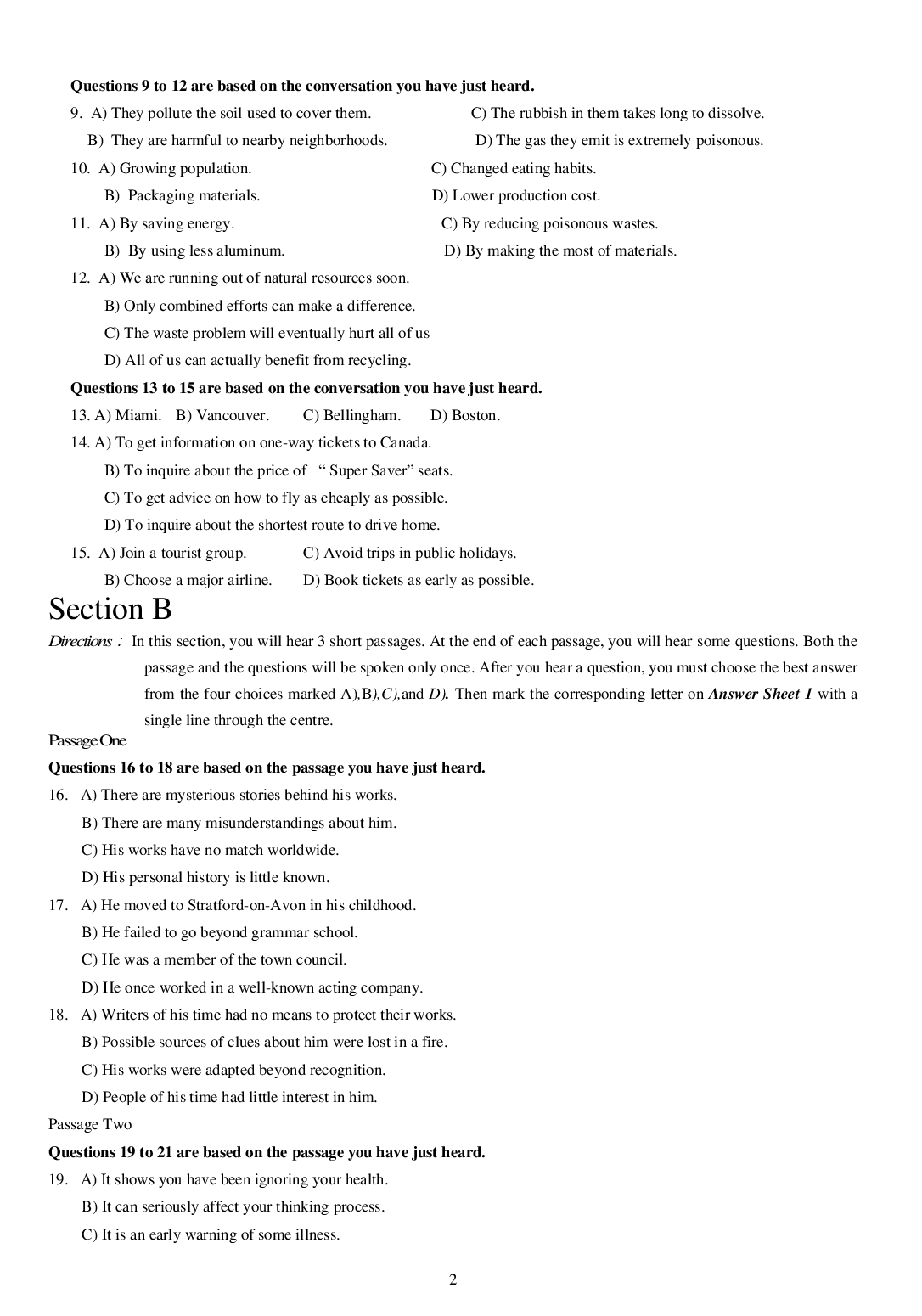 2015年6月大学英语四级真题（二）.pdf 第2页