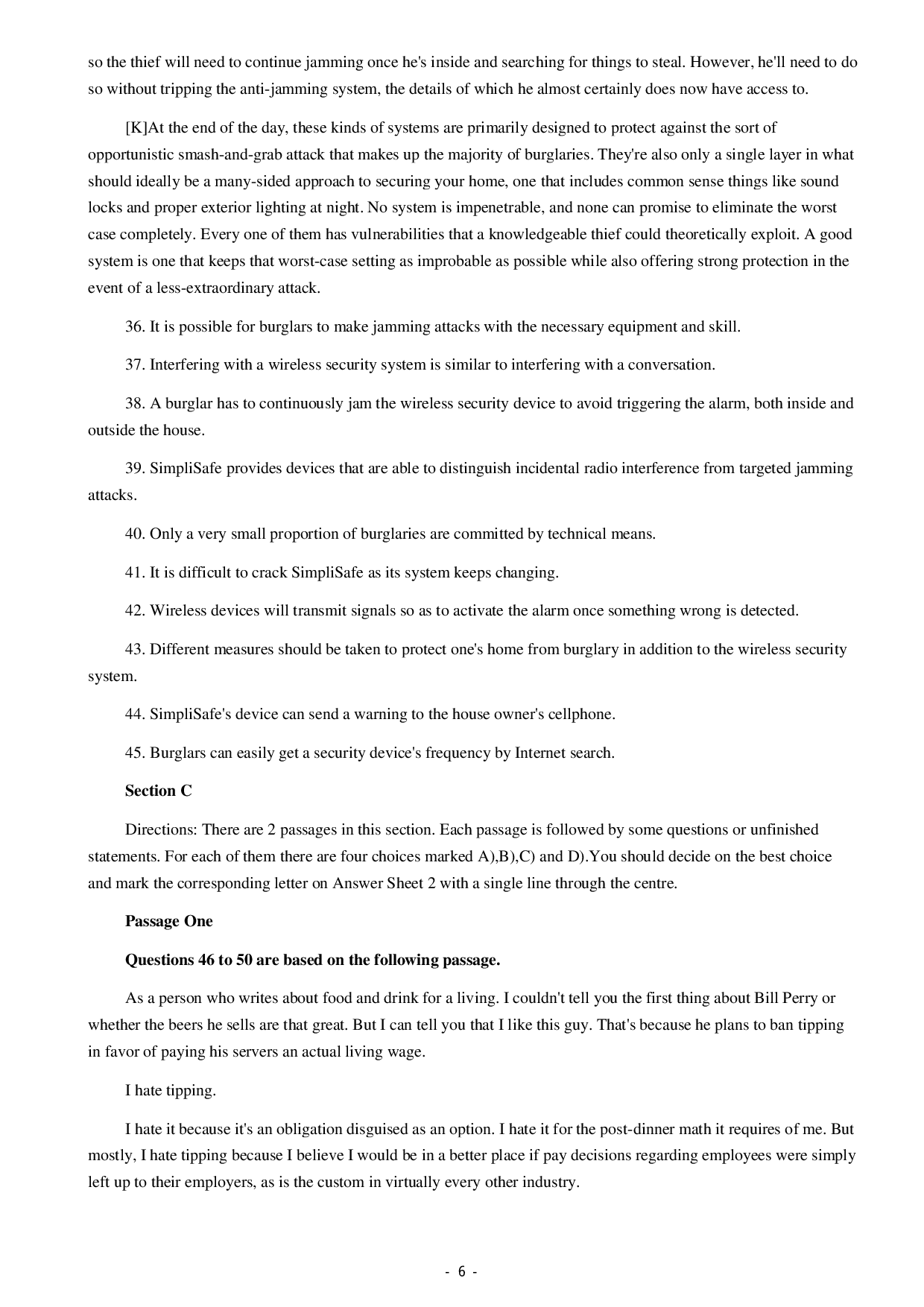 2016年12月大学英语四级（第一套）真题.pdf 第6页