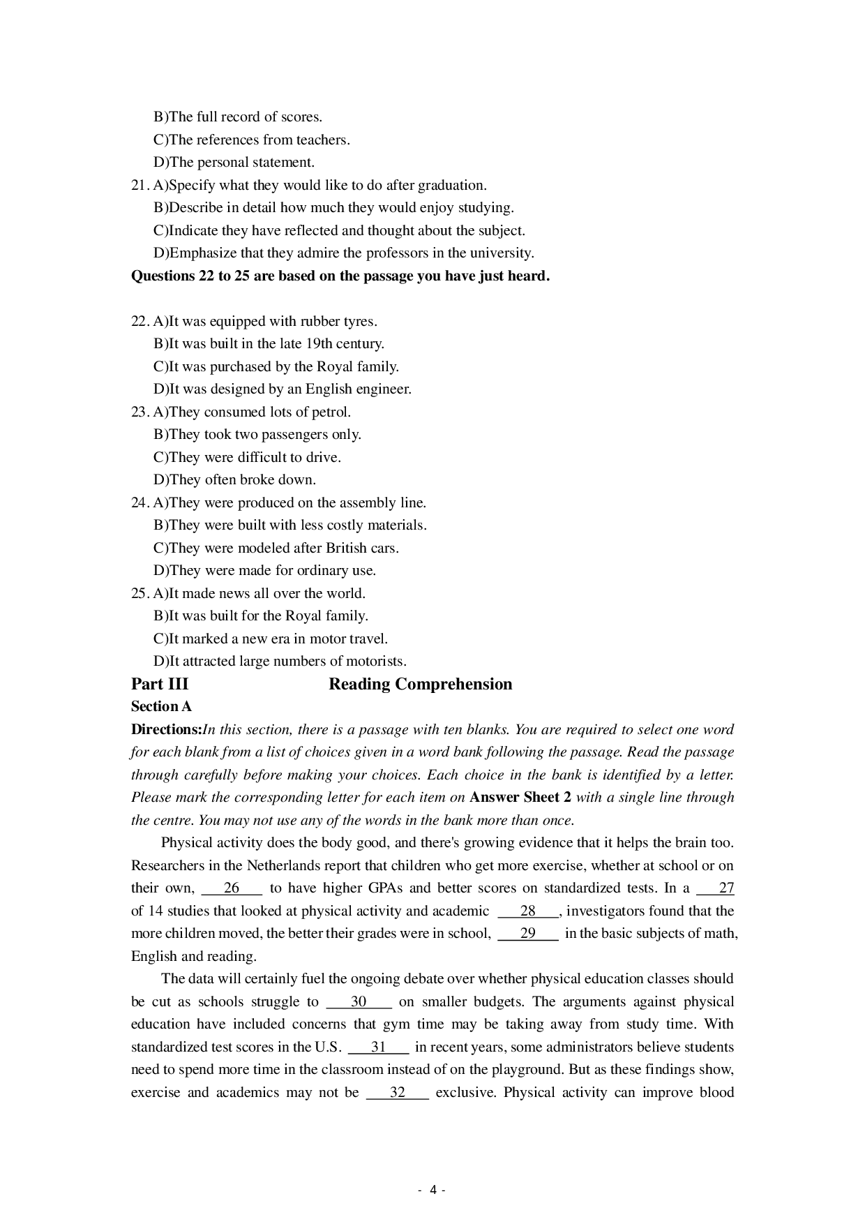 2016年6月大学英语四级第1套真题.pdf 第4页