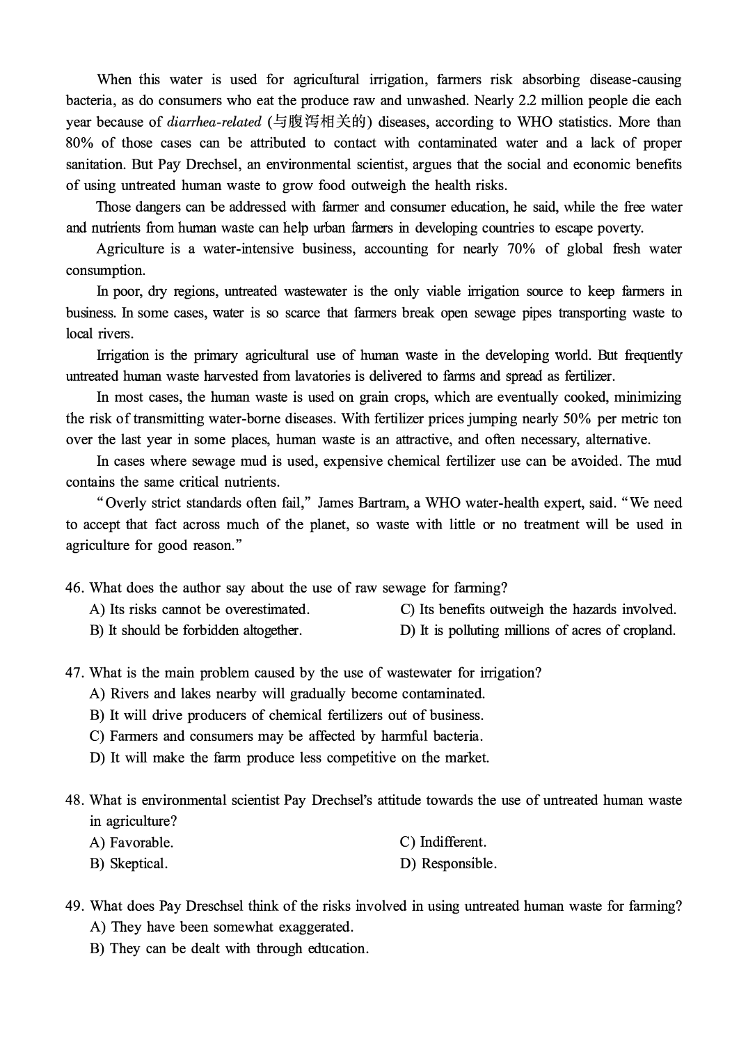 2016.06英语六级第3套真题.pdf 第6页