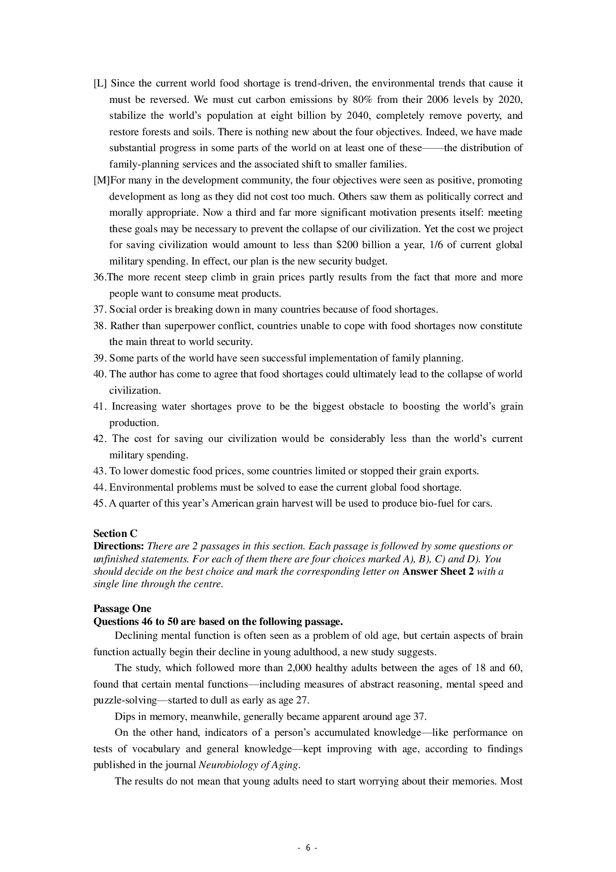 2016年6月大学英语四级第2套真题 .pdf 第6页