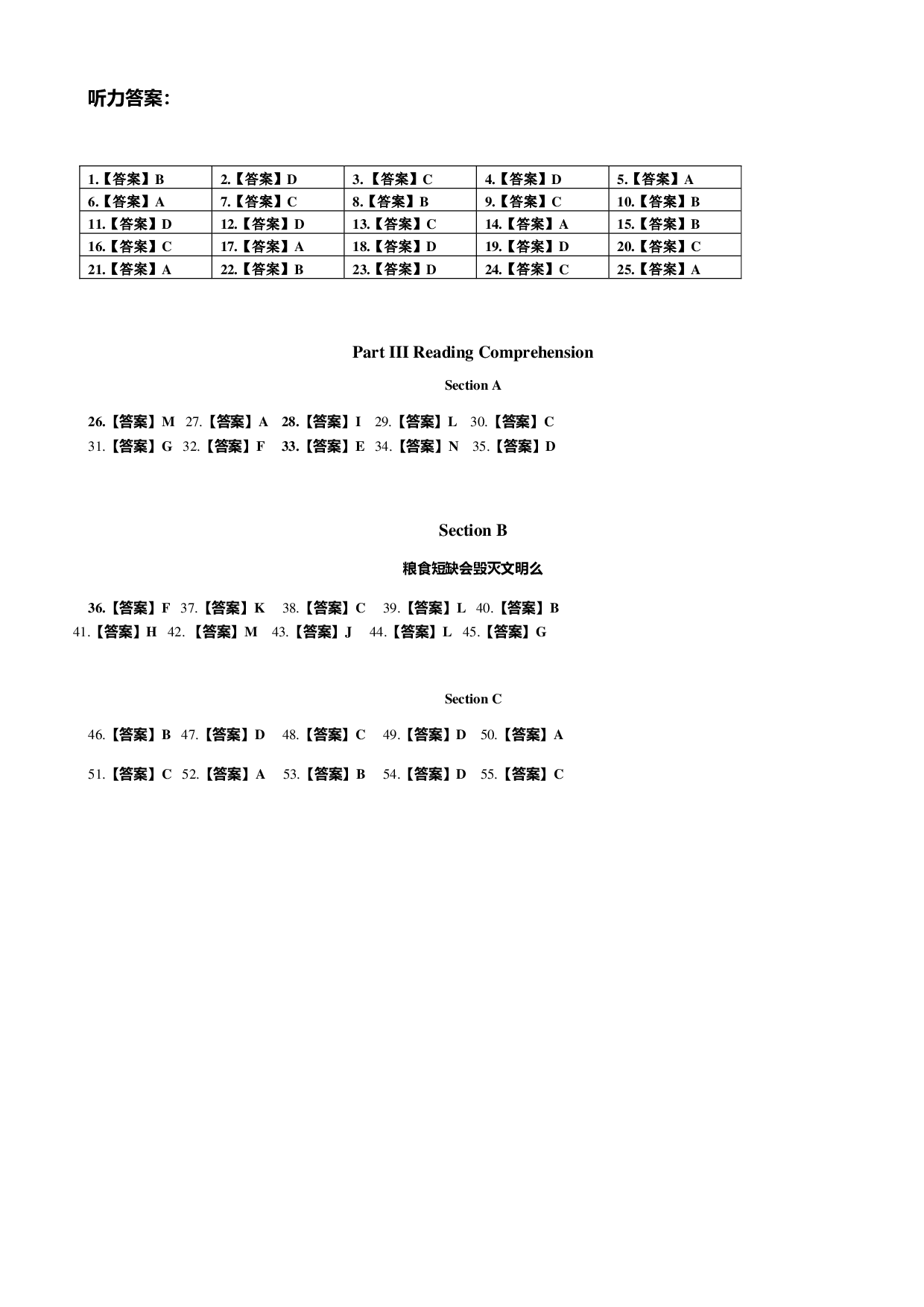 2016年6月大学英语四级第2套答案解析.pdf 第1页