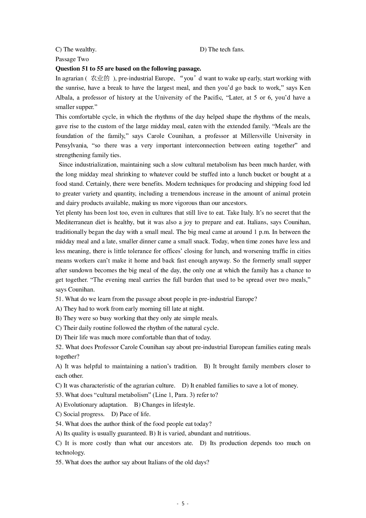 2016年6月大学英语四级第3套真题.pdf 第5页