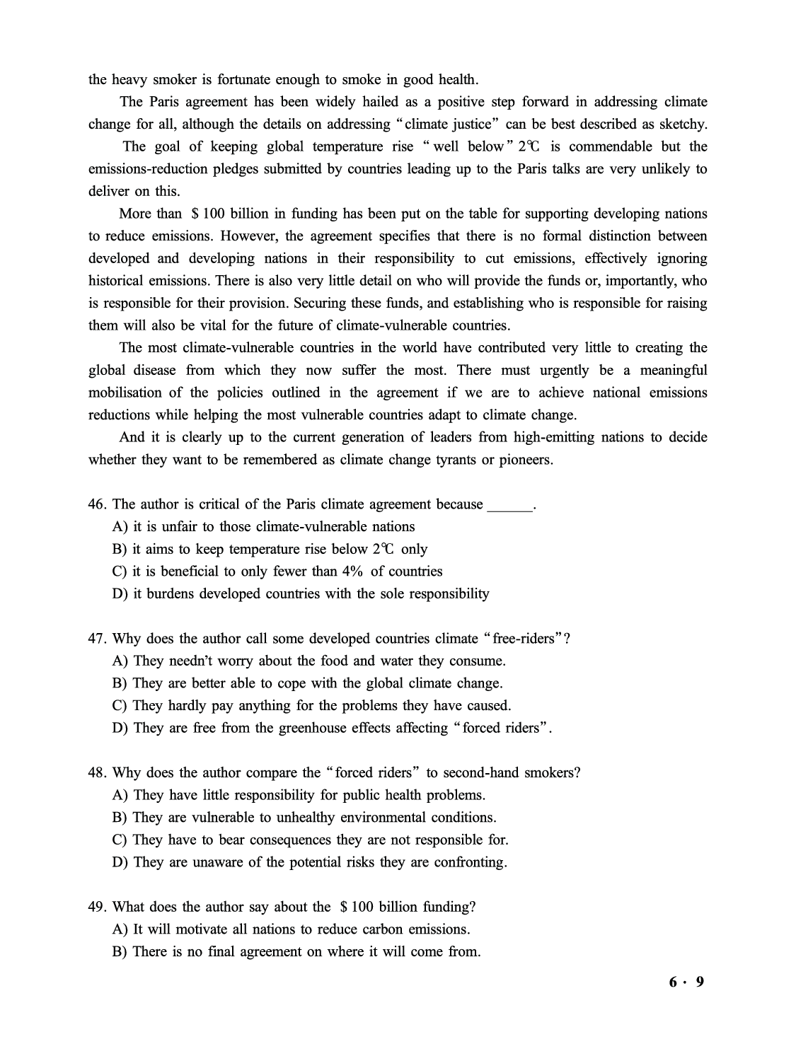 2016.12英语六级第1套真题.pdf 第9页