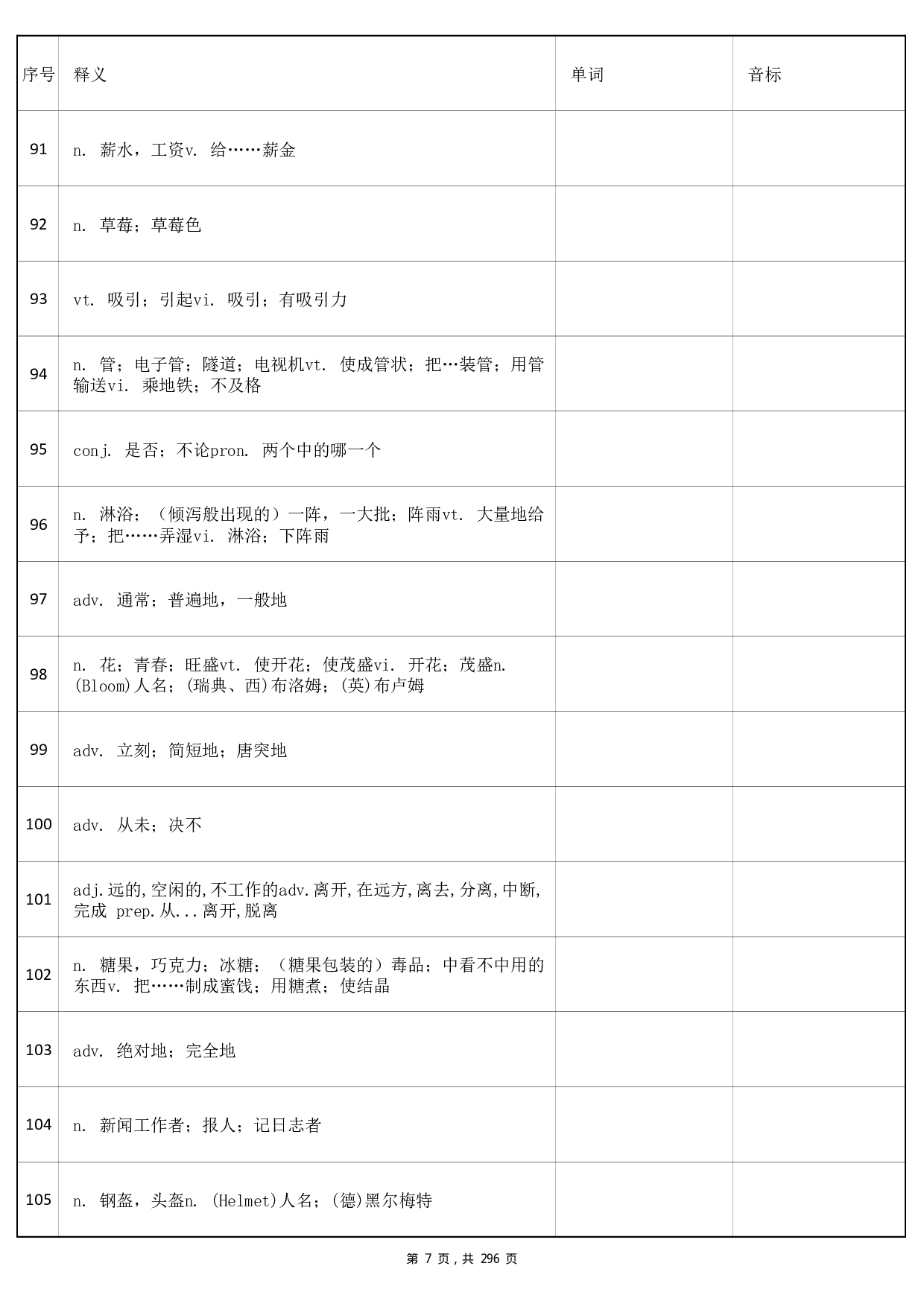 大学英语四级词汇-乱序版-汉译英默写.pdf 第7页