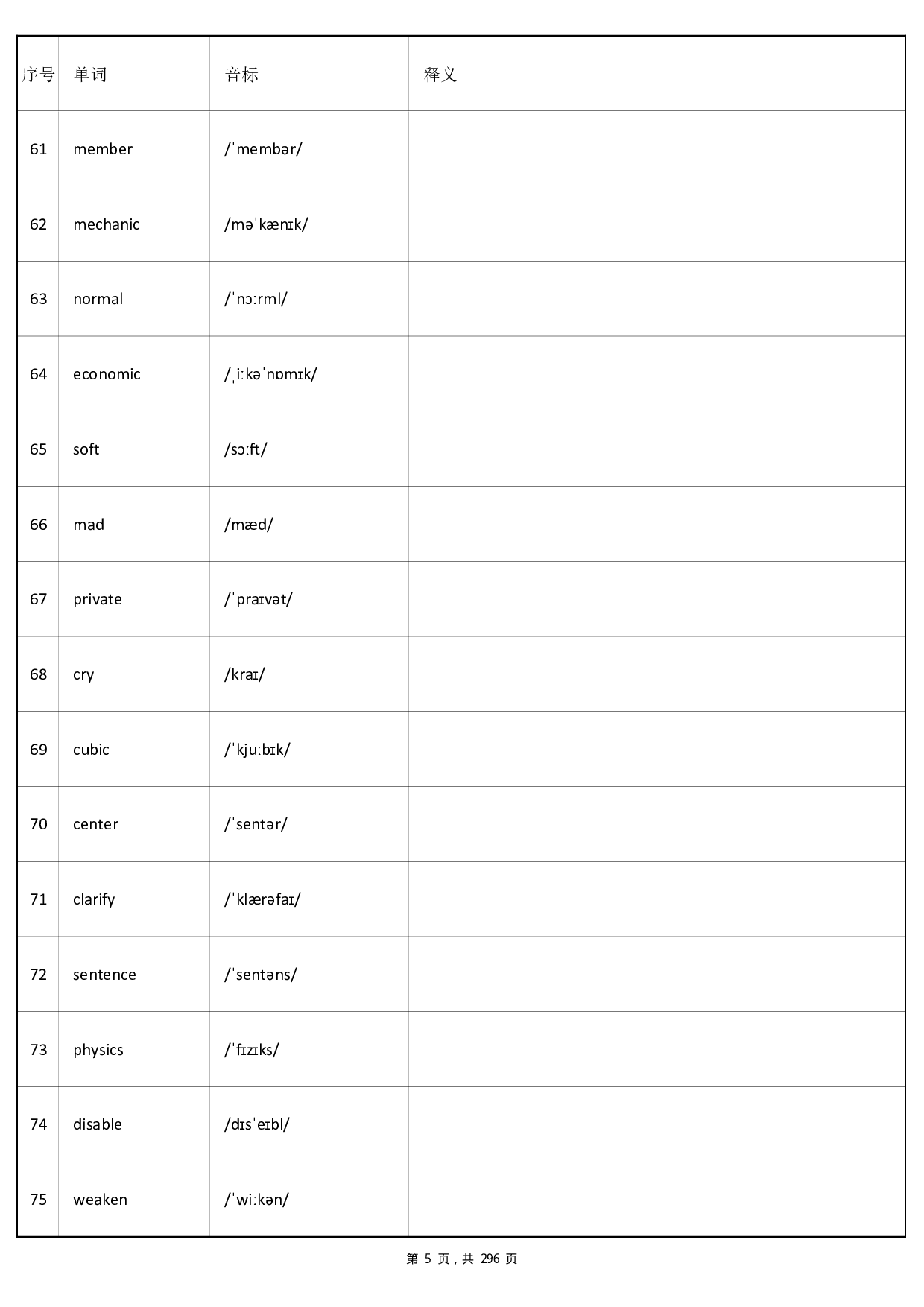 大学英语四级词汇-乱序版-英译汉默写.pdf 第5页