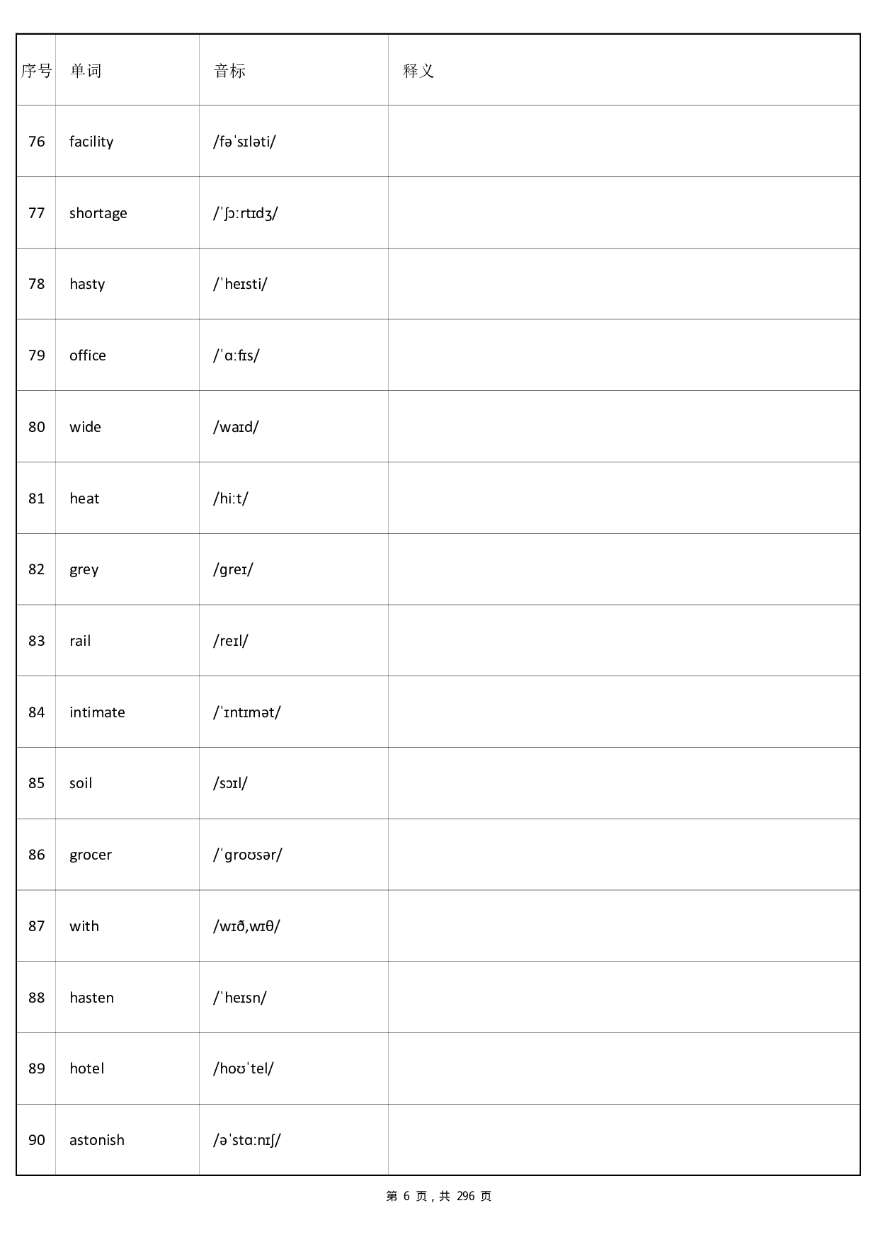 大学英语四级词汇-乱序版-英译汉默写.pdf 第6页