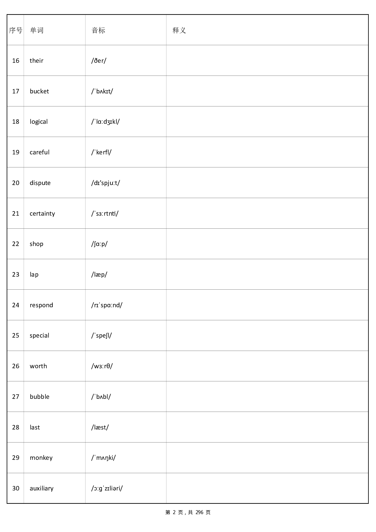 大学英语四级词汇-乱序版-英译汉默写.pdf 第2页