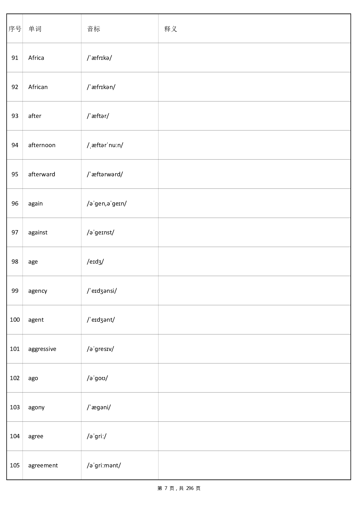 大学英语四级词汇-正序版-英译汉默写.pdf 第7页