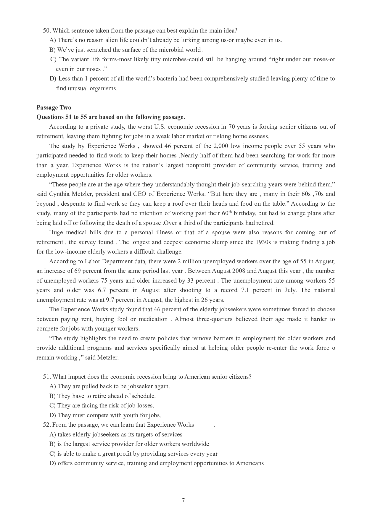 英语四级通关模拟卷第一套.pdf 第7页