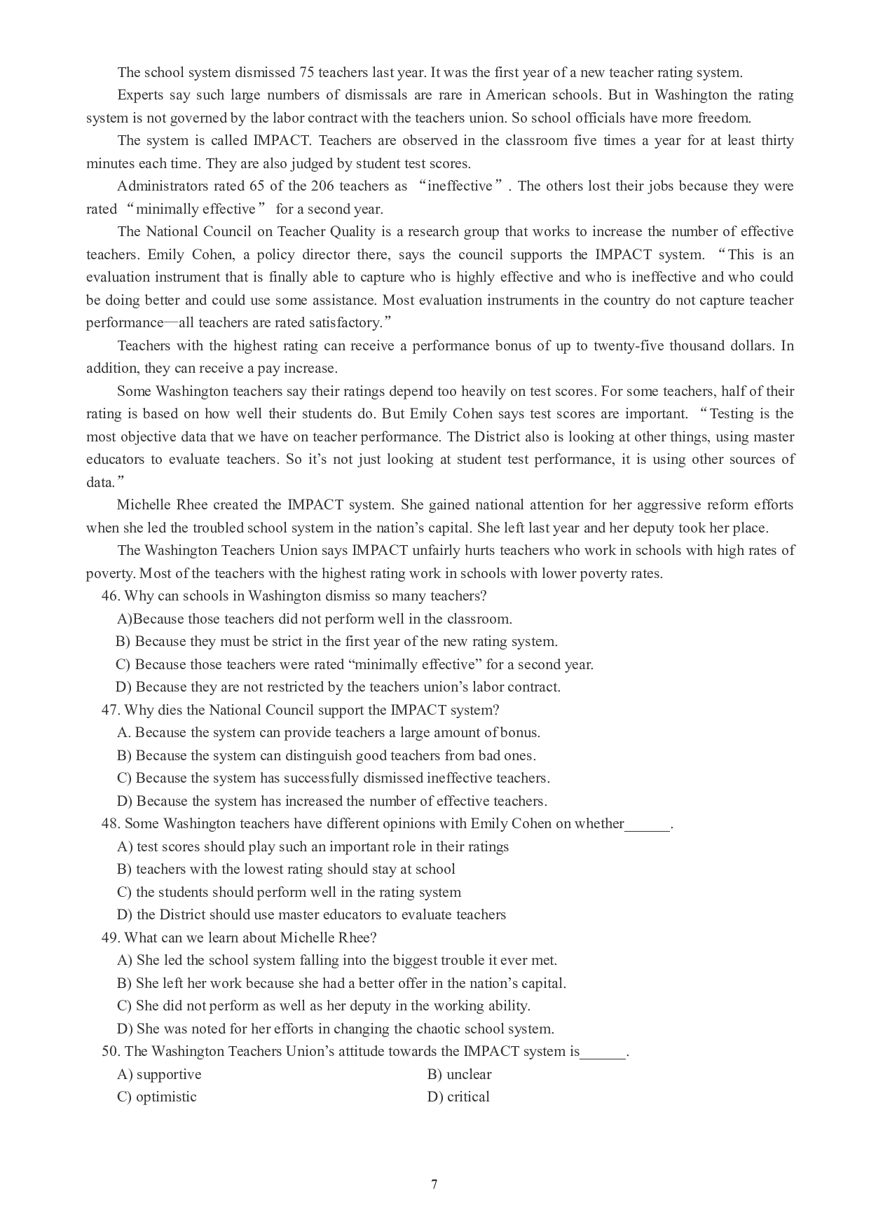 英语四级通关模拟卷第三套.pdf 第7页