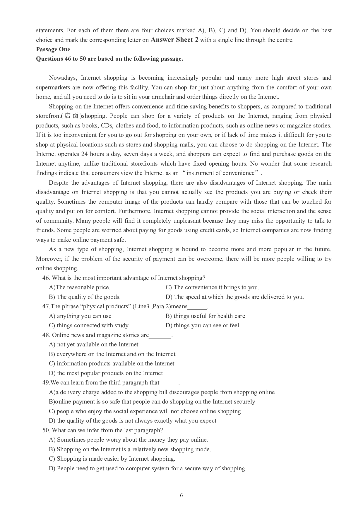 英语四级通关模拟卷第五套.pdf 第6页