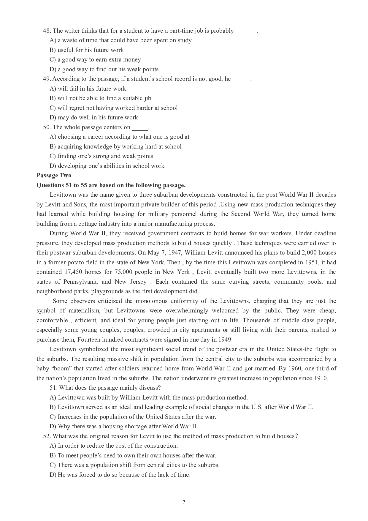 英语四级通关模拟卷第四套.pdf 第7页