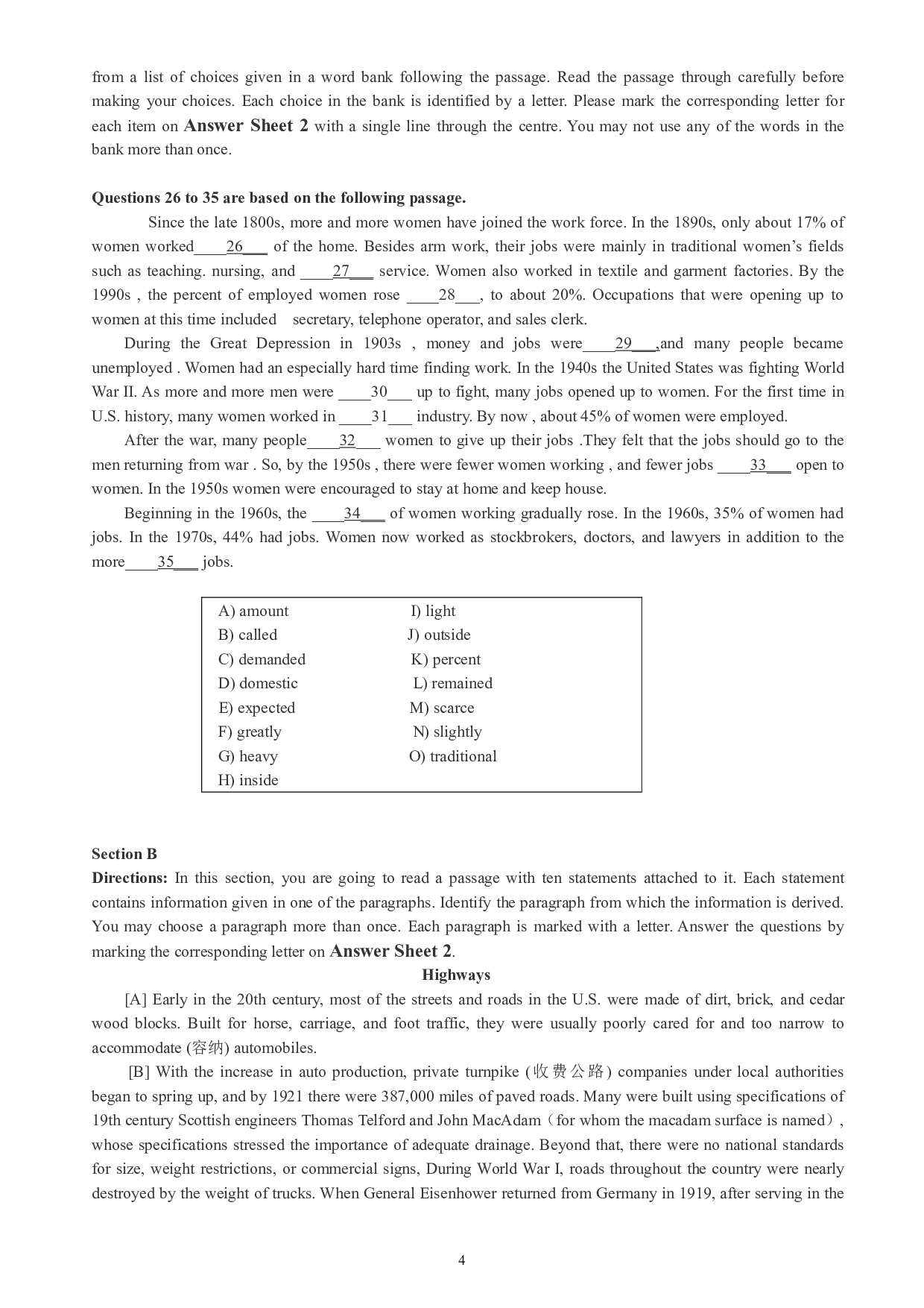 英语四级通关模拟卷第四套.pdf 第4页