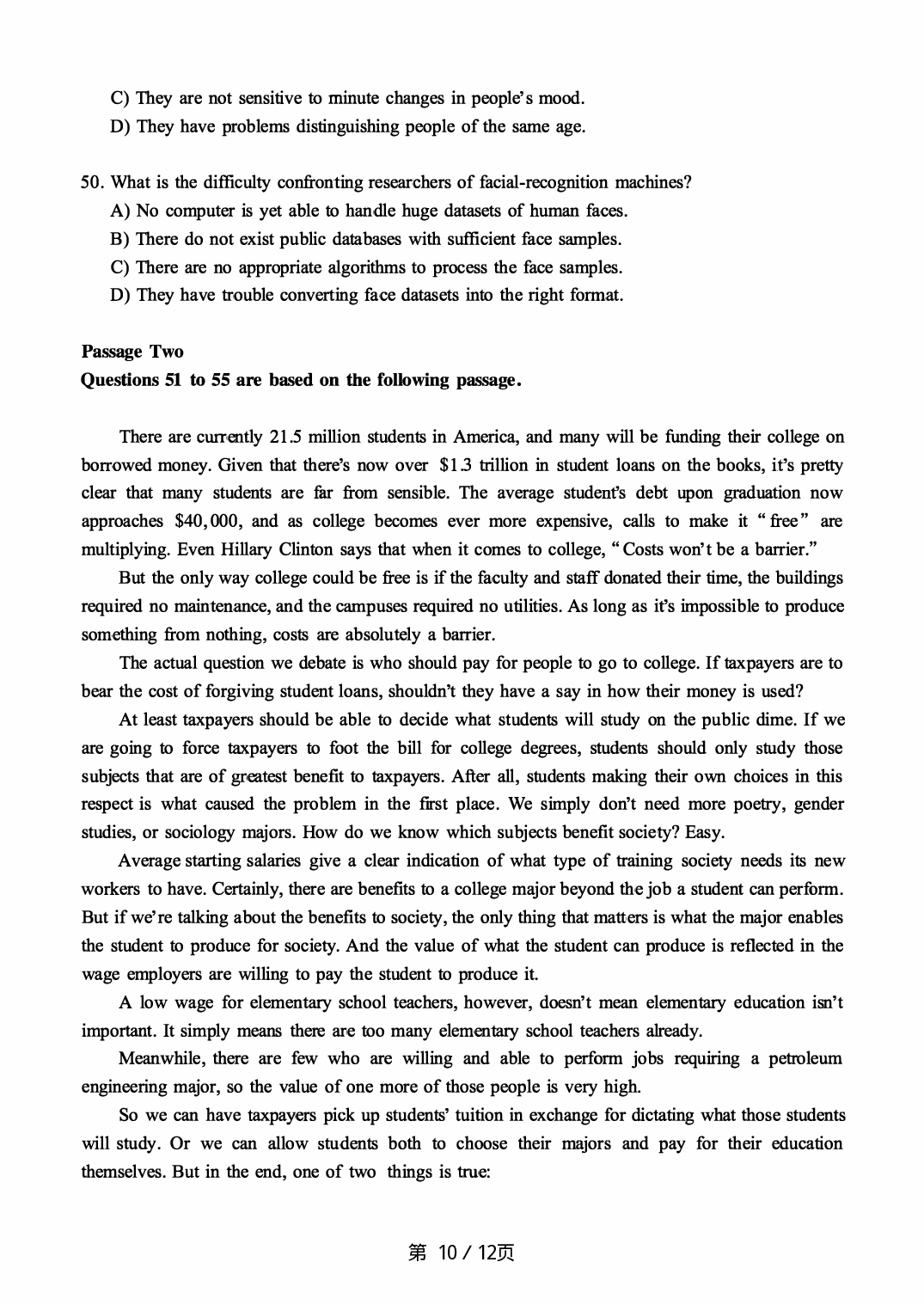 2018.06英语六级真题第2套.pdf 第10页