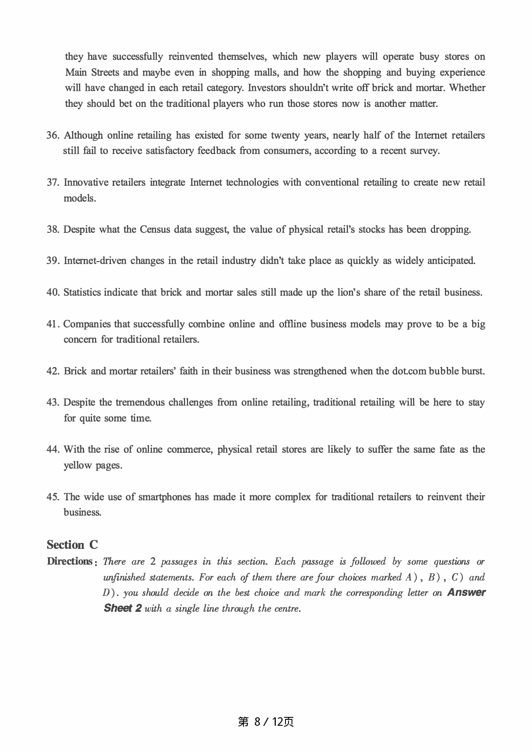 2019.06英语六级真题第1套.pdf 第8页