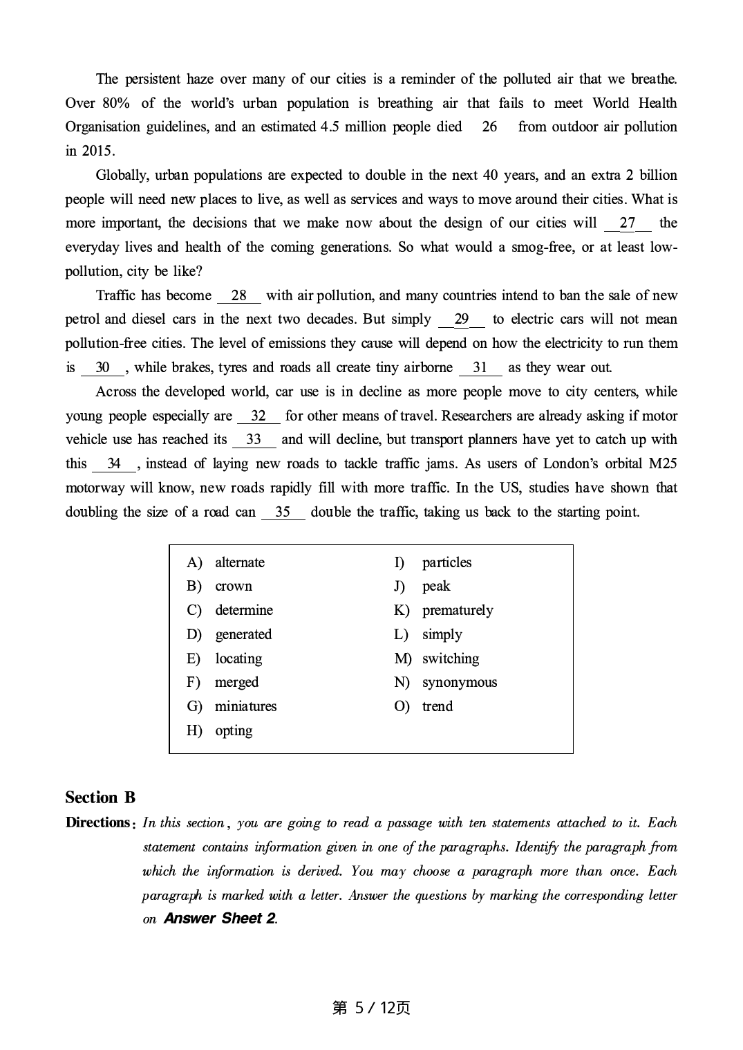 2019.12英语六级真题第2套.pdf 第5页