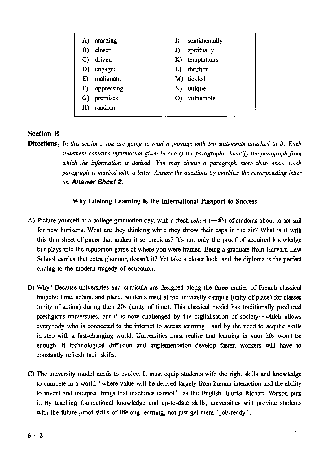 2020.12英语六级真题第3套.pdf 第2页