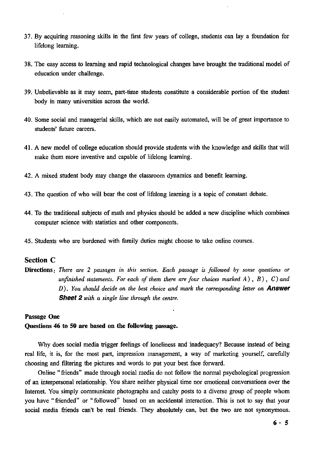 2020.12英语六级真题第3套.pdf 第5页