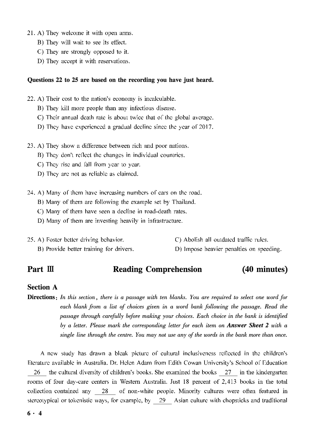 2021.06大学英语六级真题第1套.pdf 第4页