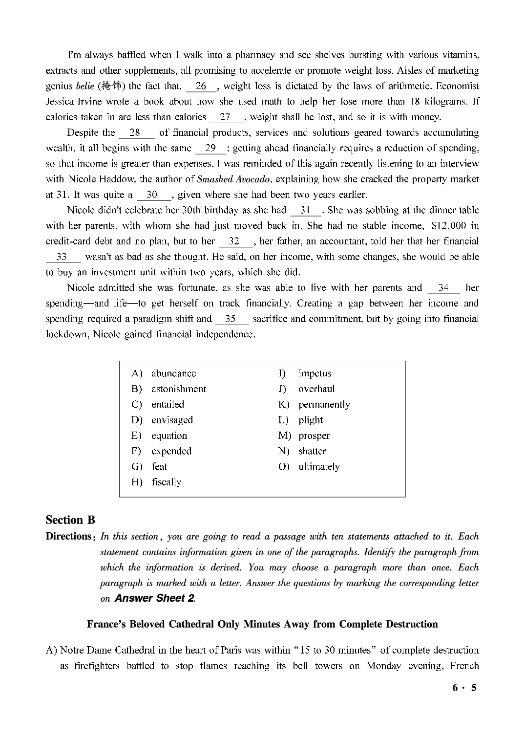 2021.06英语六级真题第2套.pdf 第5页