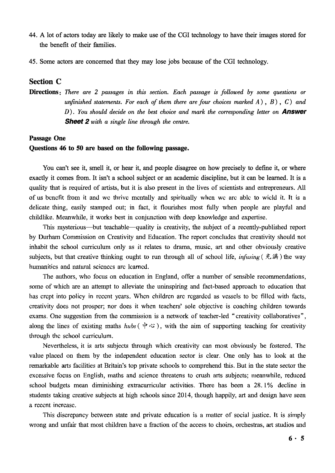 2021.06英语六级真题第3套.pdf 第5页