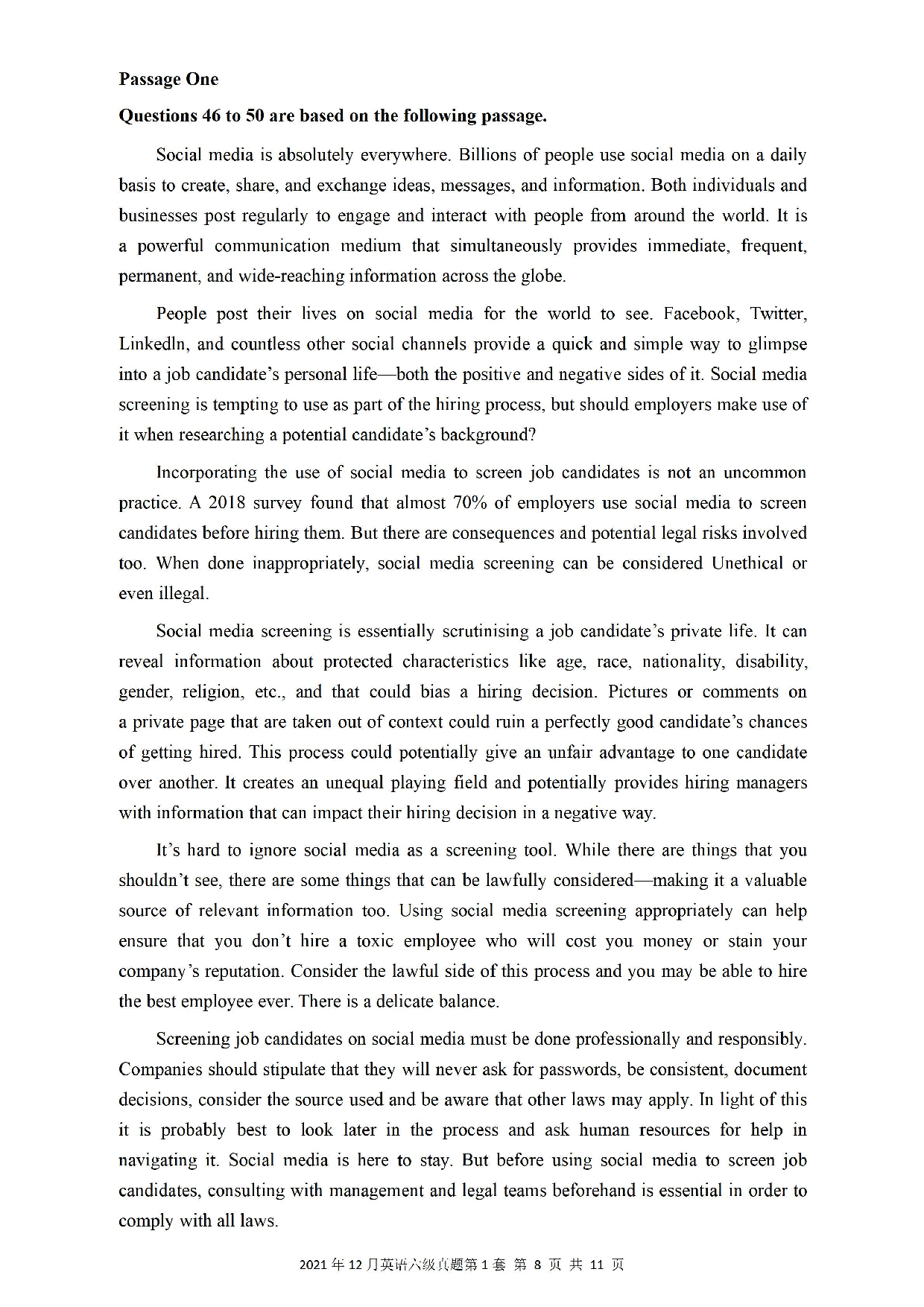 2021.12英语六级真题第1套.pdf 第8页