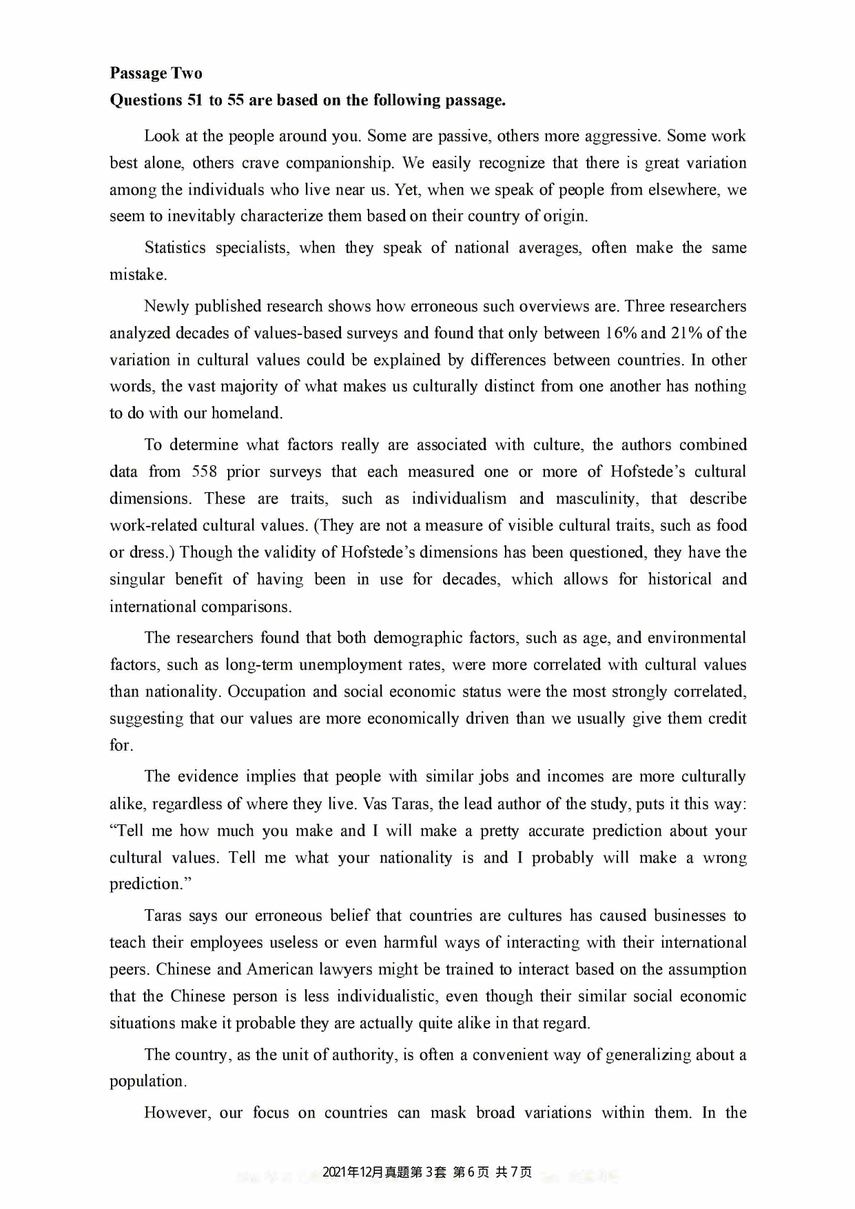 2021.12英语六级真题第3套.pdf 第6页