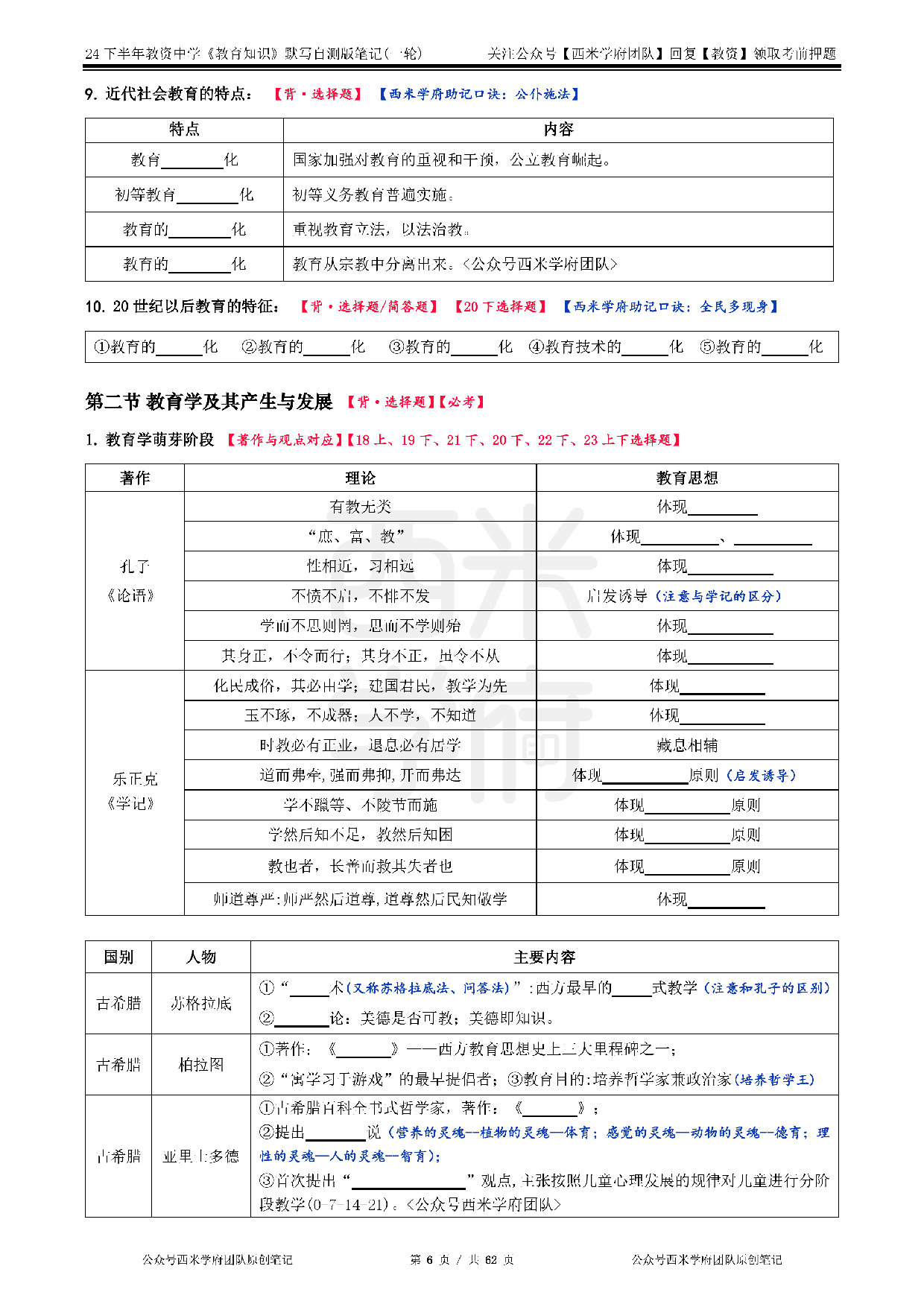 24年下中学-《教育知识与能力》-一轮默写自测笔记.pdf 第6页