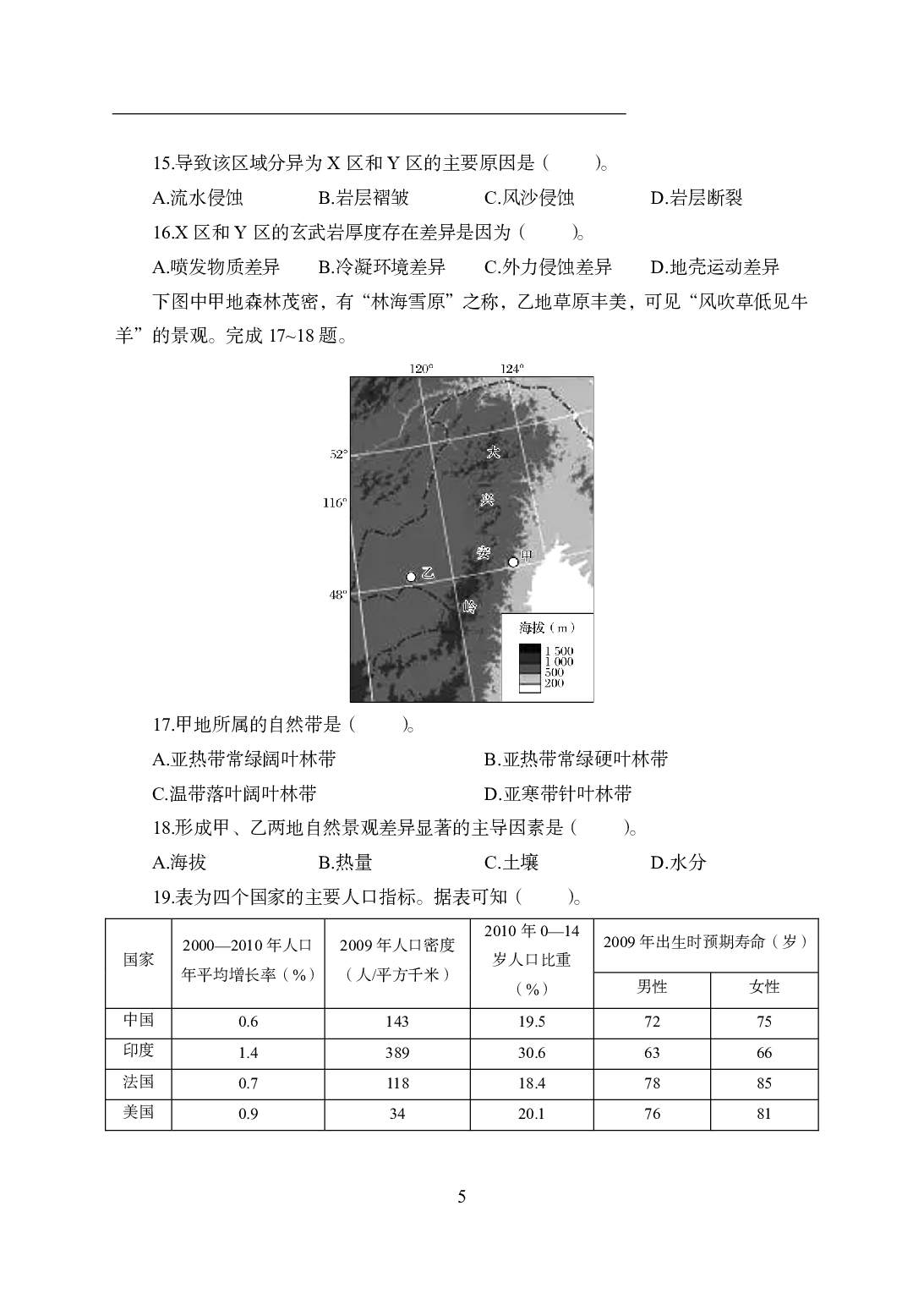 2021年全国教师资格证考试-中学笔试科目三《学科知识与教学能力》模拟卷2-初中地理.pdf 第5页